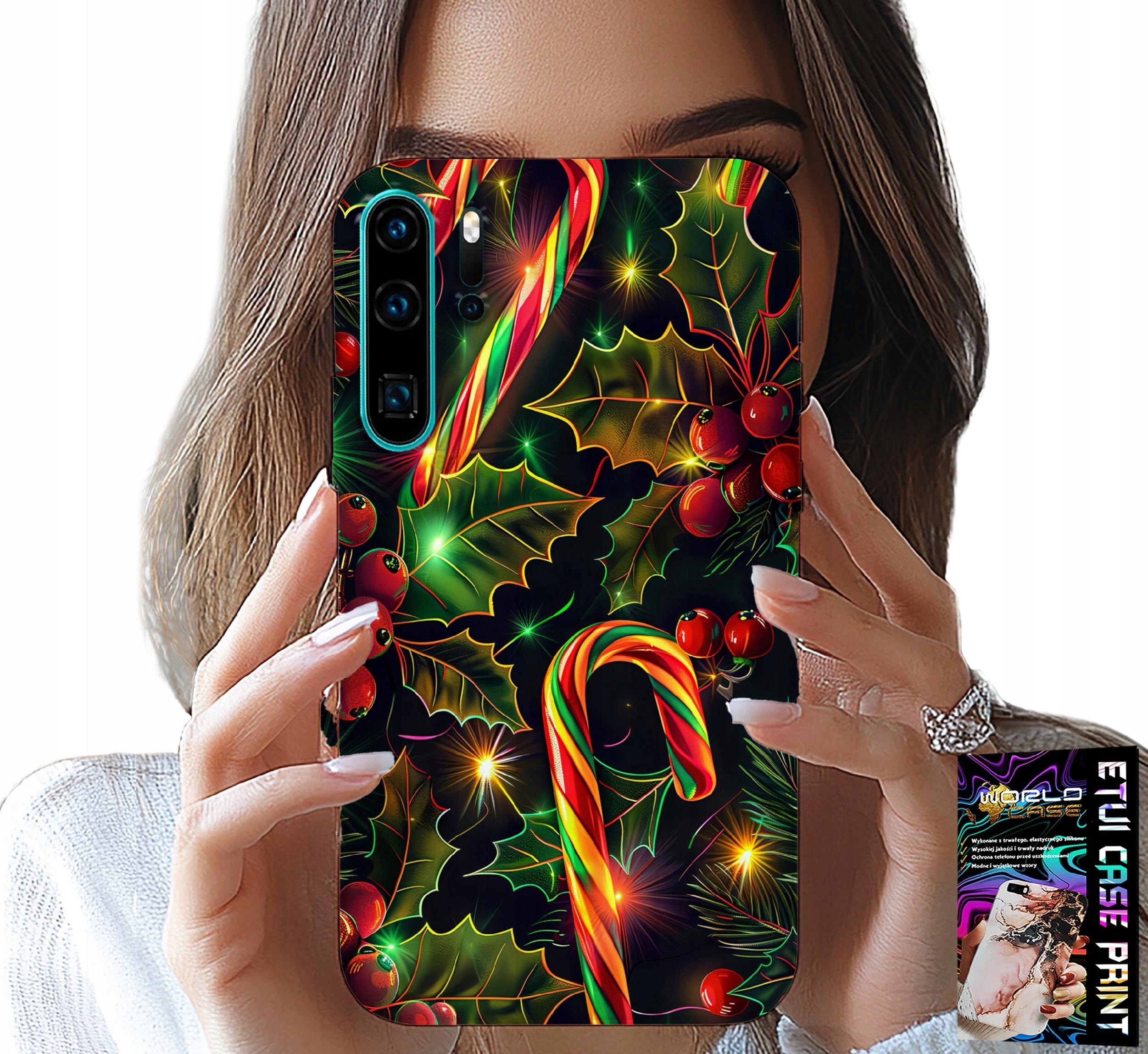 ETUI DO HUAWEI P30 PRO - LASKA CUKROWA, JEMIOŁA, CHOINKA + FOLIA