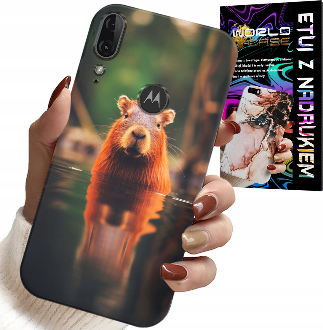 ETUI DO MOTOROLA MOTO E6 PLUS - SŁODKA KAPIBARA, CAPIBARA, WIELE WZORÓW