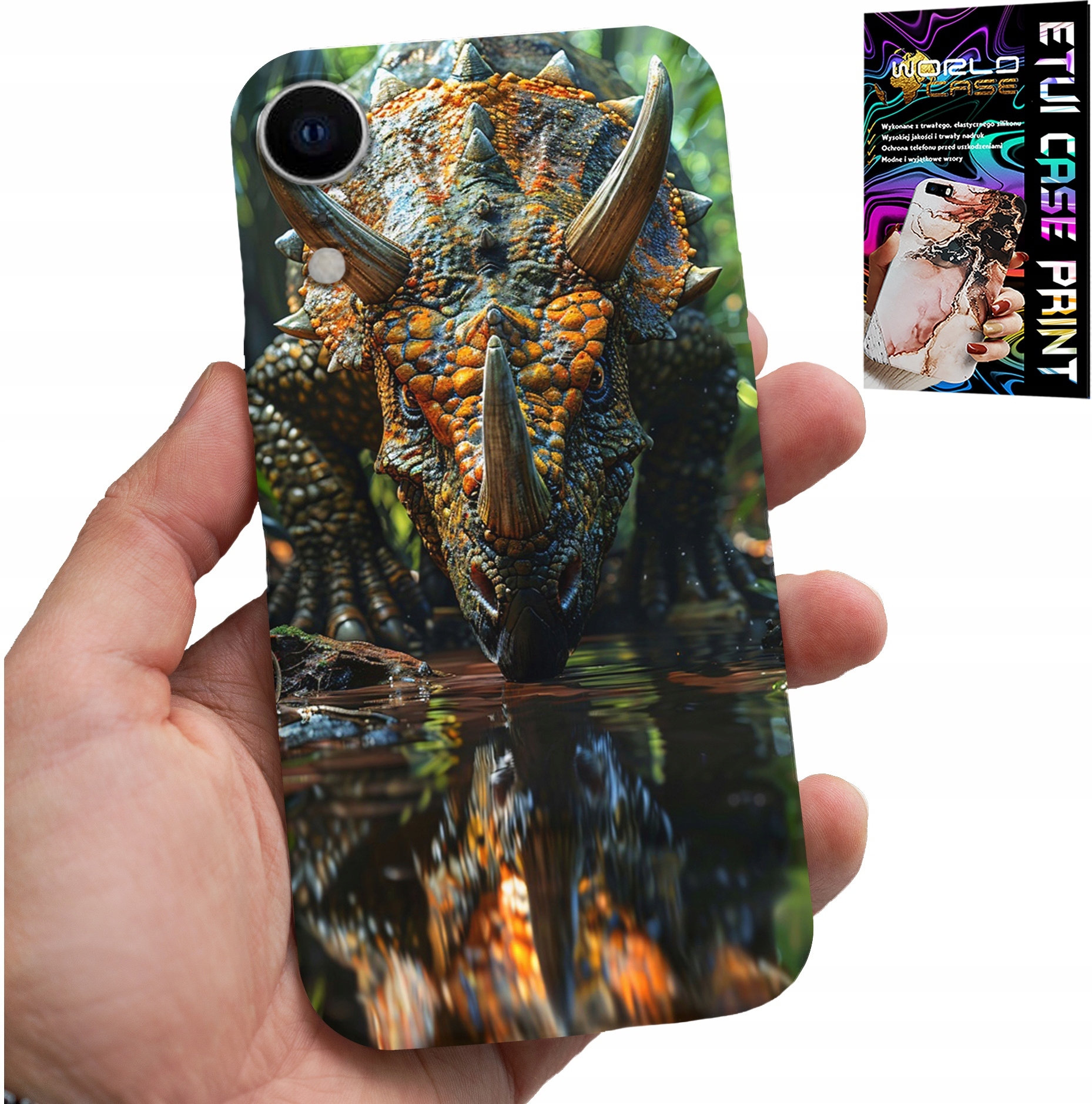 ETUI DO IPHONE XR - DINO DINOZAUR TRICERATOPSEM FUTERAŁ