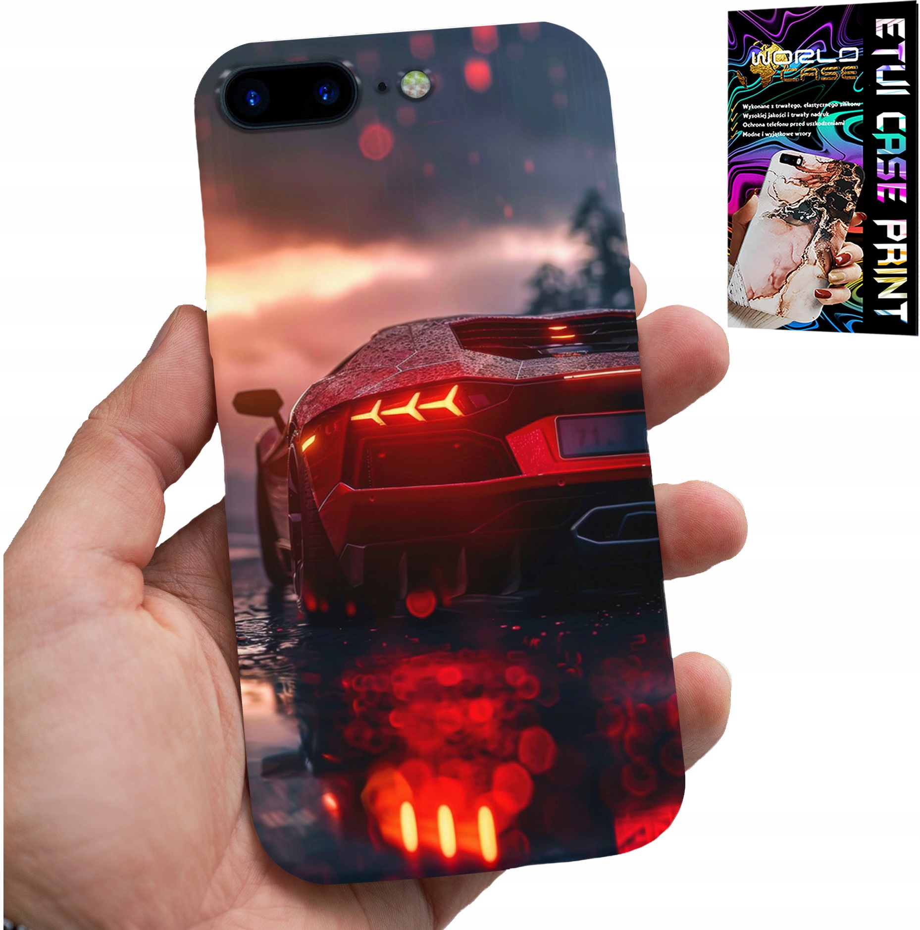 ETUI DO IPHONE ( 7 PLUS ) - LUKSUSOWE SAMOCHODY, MEGA WZORY, OBUDOWA