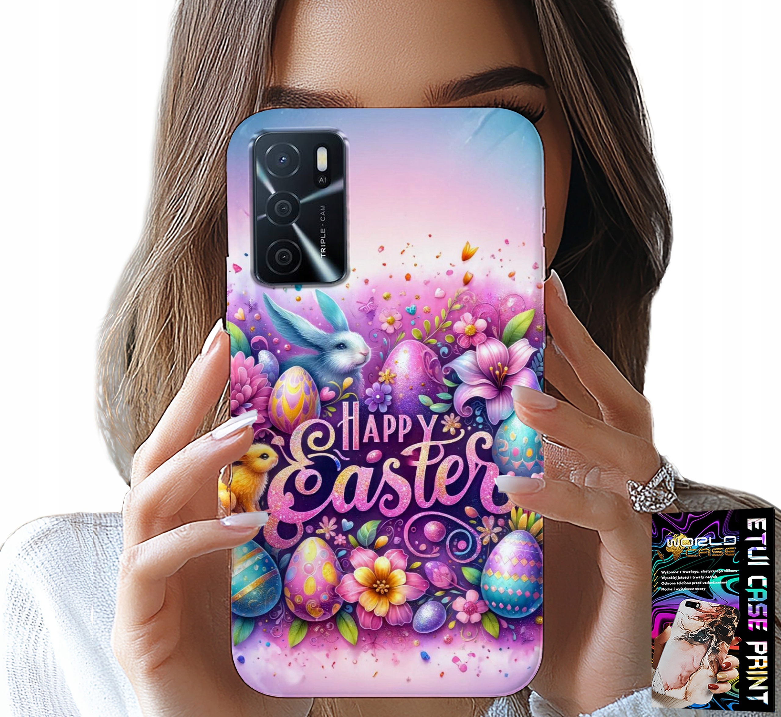 ETUI DO OPPO A16 / A16S / A54S - WESOŁEGO JAJKA, WIELKANOC, PISANKI JAJKA