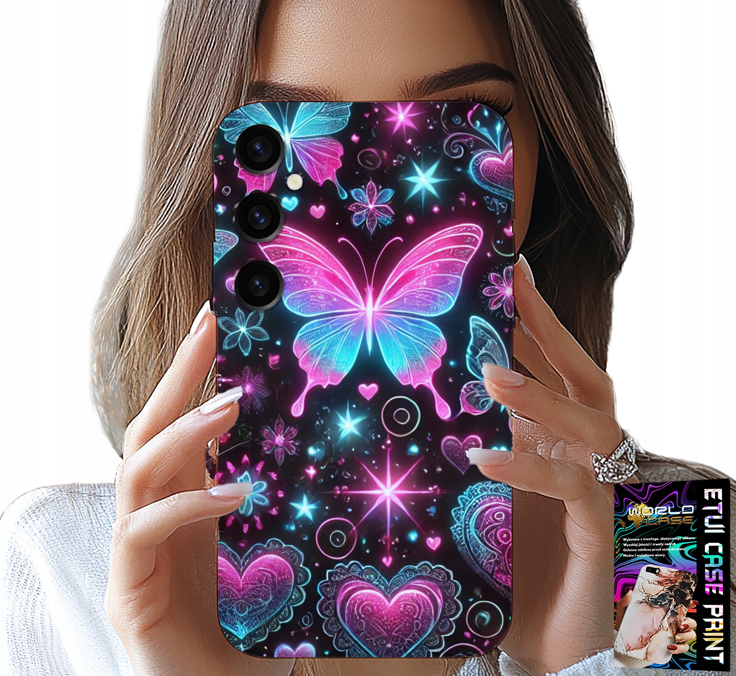 ETUI DO SAMSUNG GALAXY A04S - KOLOROWY MOTYLEK SERCE MODNE WZORY CASE