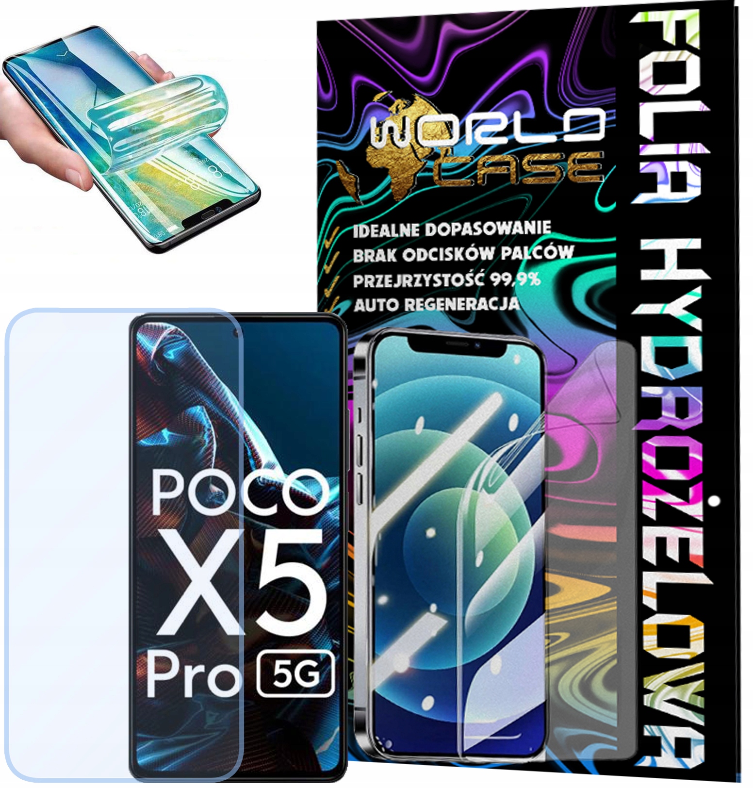 FOLIA HYDROŻELOWA OCHRONNA DO POCO X5 PRO 5G NA EKRAN MOCNA WYTRZYMAŁA