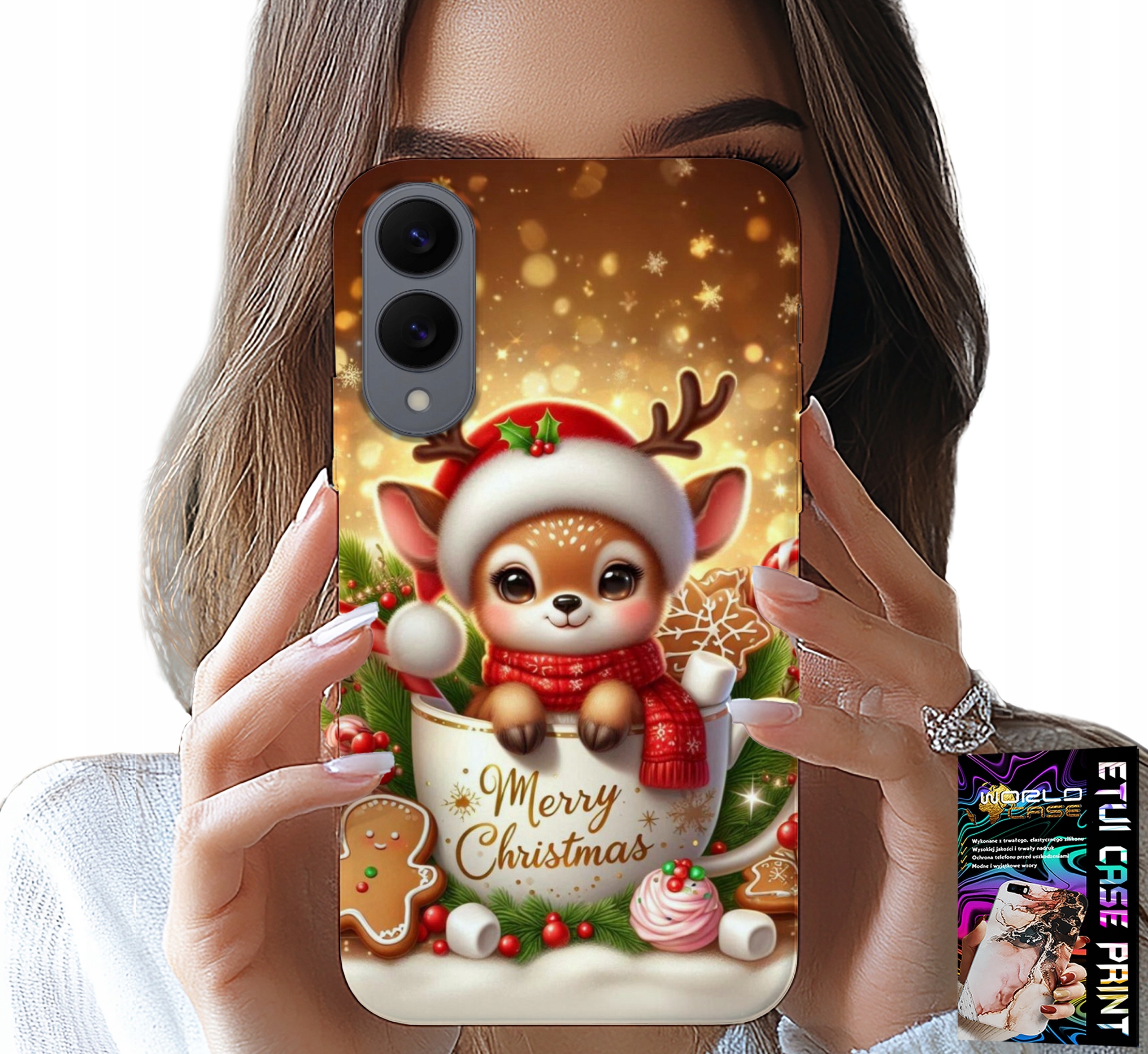 ETUI DO SAMSUNG GALAXY S25 EDGE - RENIFEREK SŁODKI RENIFER ŚWIĄTECZNE WZÓR