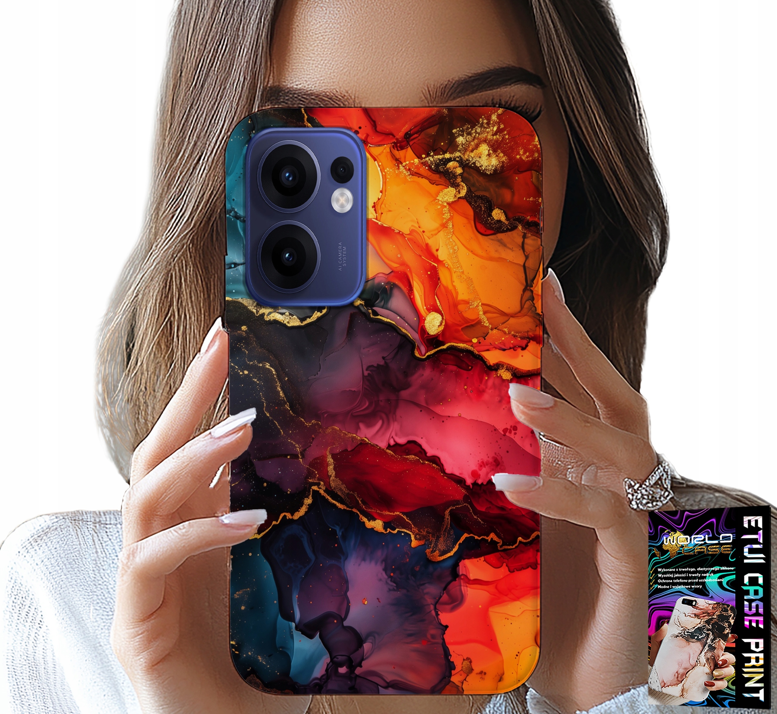 ETUI DO OPPO FIND X5 LITE - KAMIENNE WZORY, OBUDOWA CASE + SZKŁO