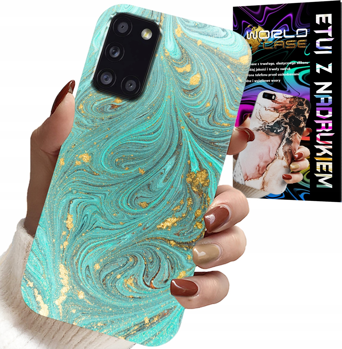 ETUI DO SAMSUNG GALAXY A31 - MARMURKOWE WZORY + SZKŁO HARTOWANE