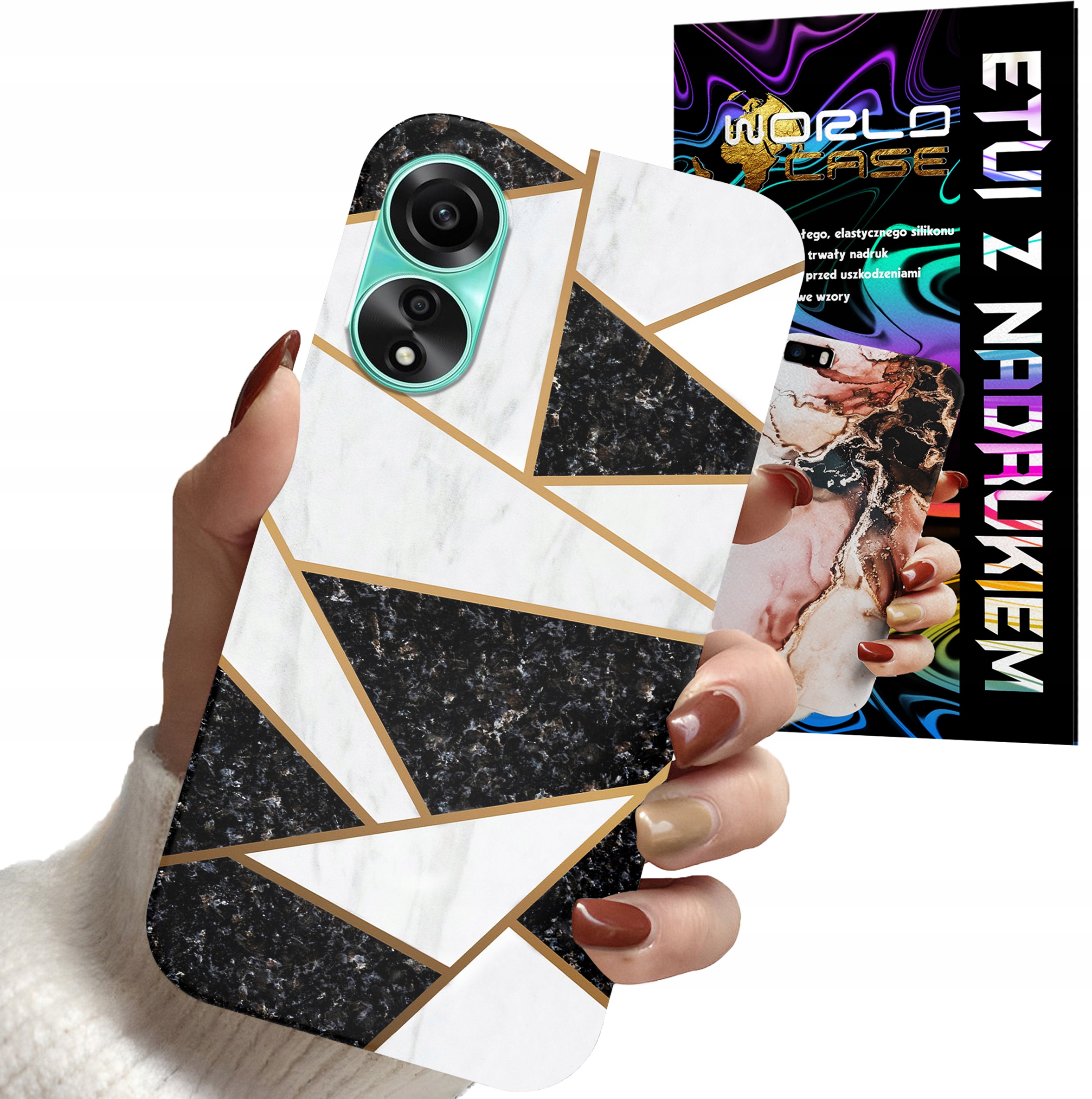 ETUI CASE DO OPPO A78 4G - MARMUREK GEOMETRIA WZORY DLA KOBIET