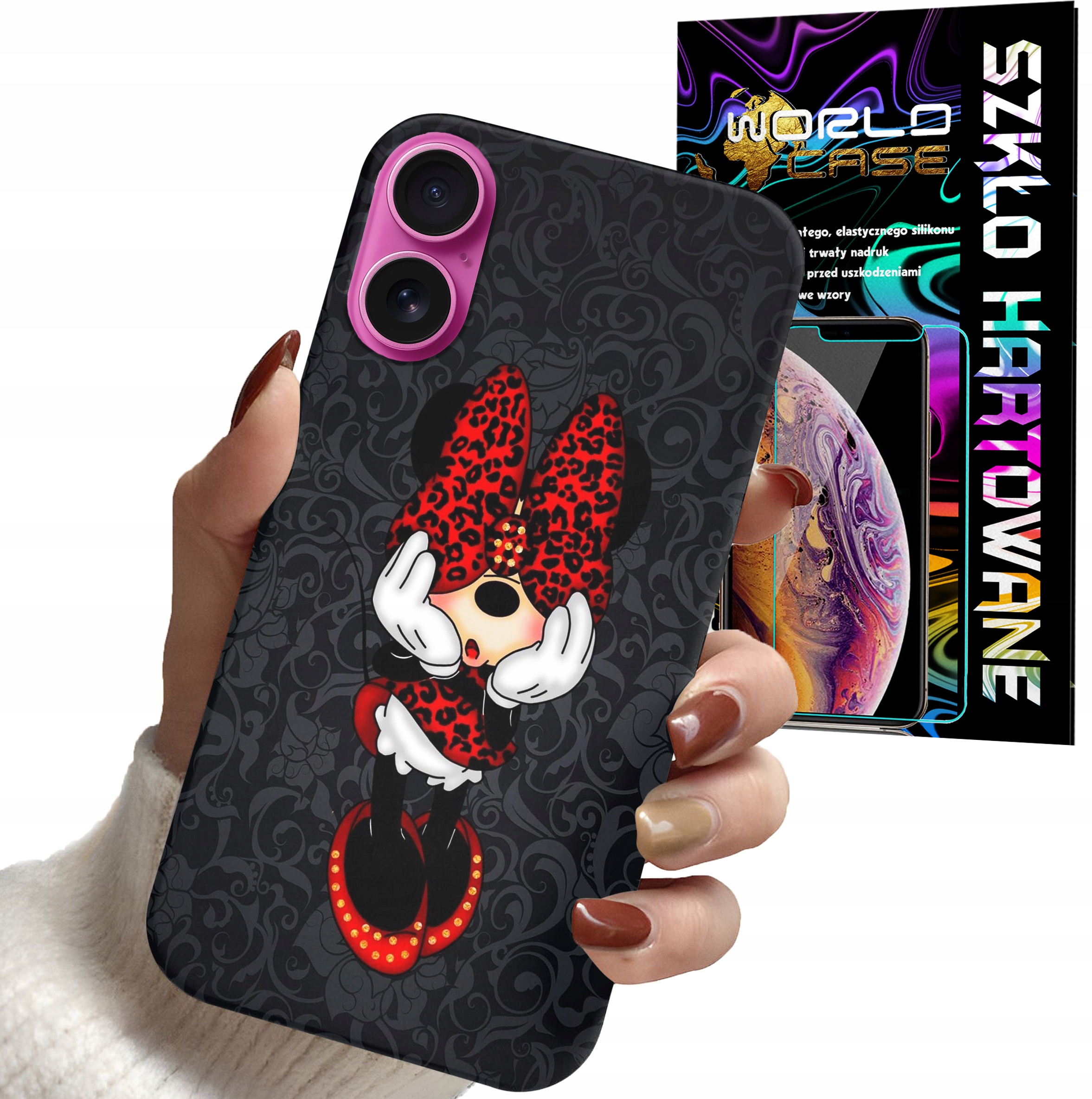 ETUI CASE DO IPHONE 16 PLUS - MYSZKA MINNIE MICKEY MINI + SZKŁO