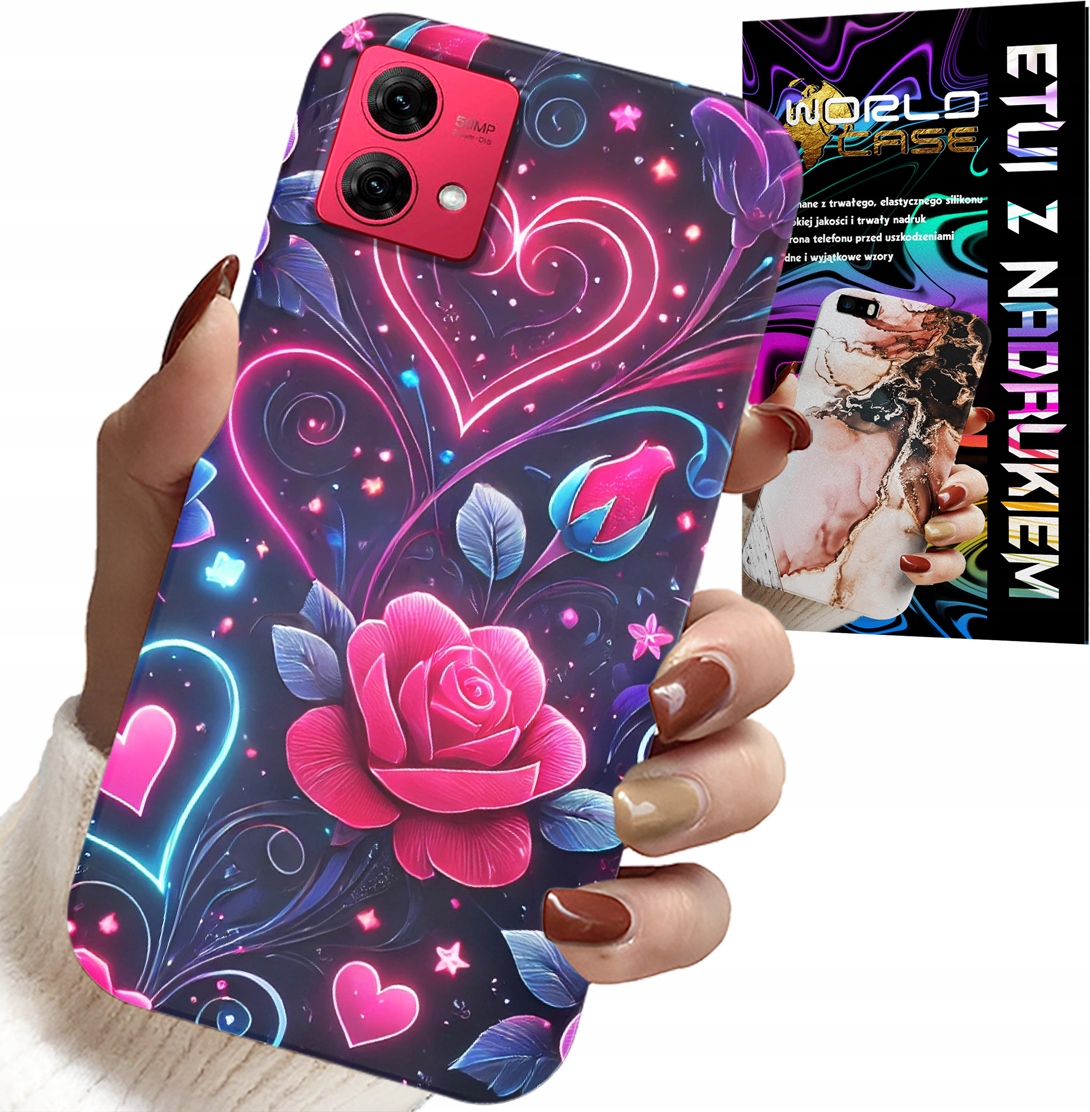 ETUI DO MOTOROLA EDGE 40 NEO - SERCE, RÓŻA, NASTOLETNIE CASE + FOLIA