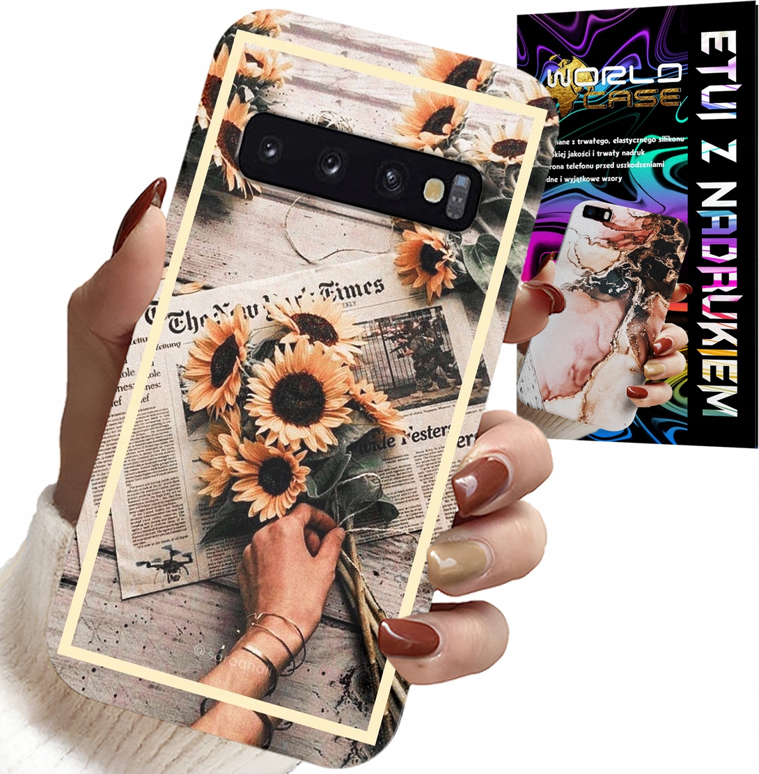 ETUI DO SAMSUNG GALAXY S10 - KWIATISTY WZÓR SŁONECZNIK SŁONECZNIKI
