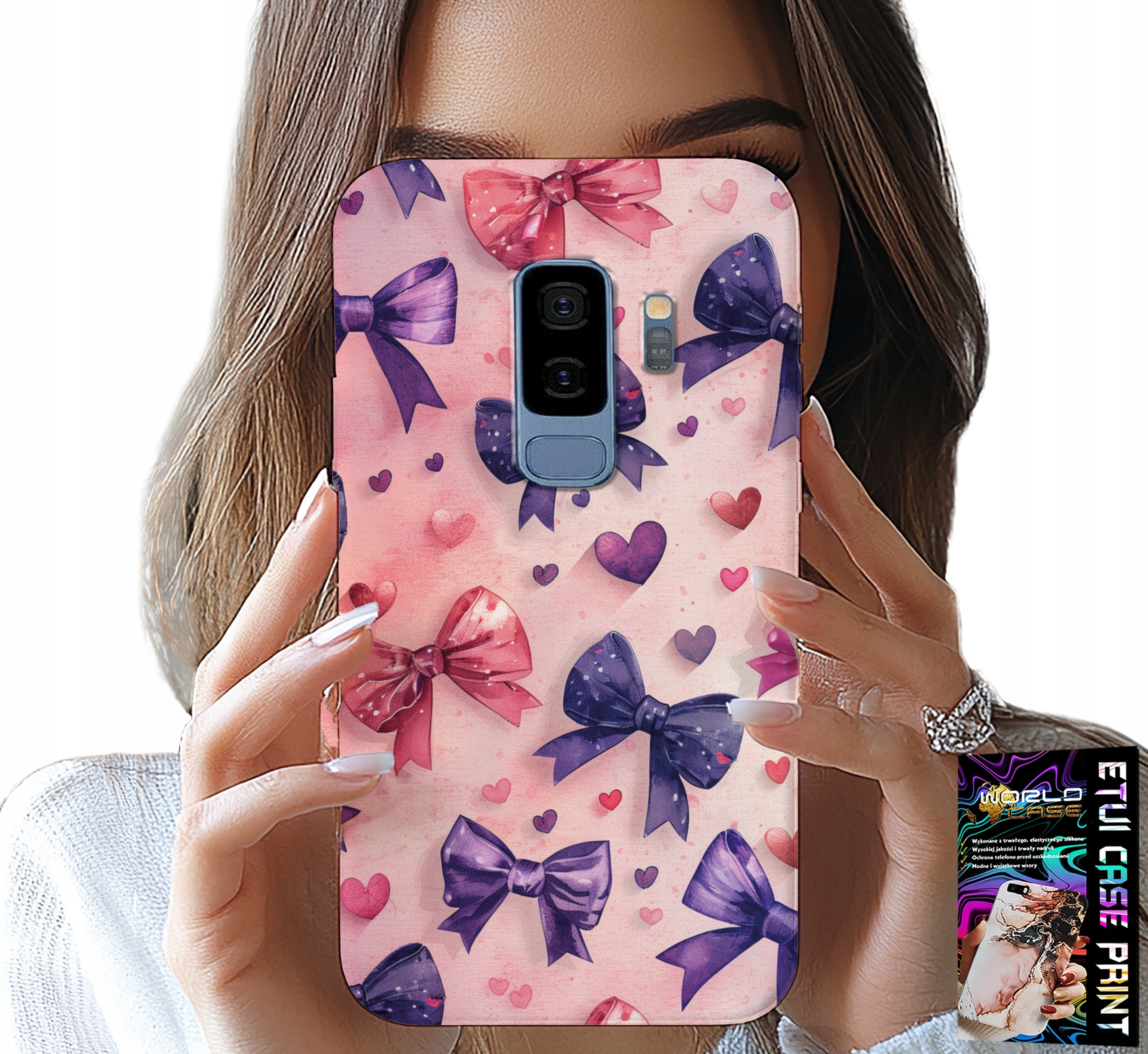 ETUI DO SAMSUNG GALAXY S9 PLUS - KOLOROWE WSTĄŻKI WSTĄŻKA WZORY + FOLIA