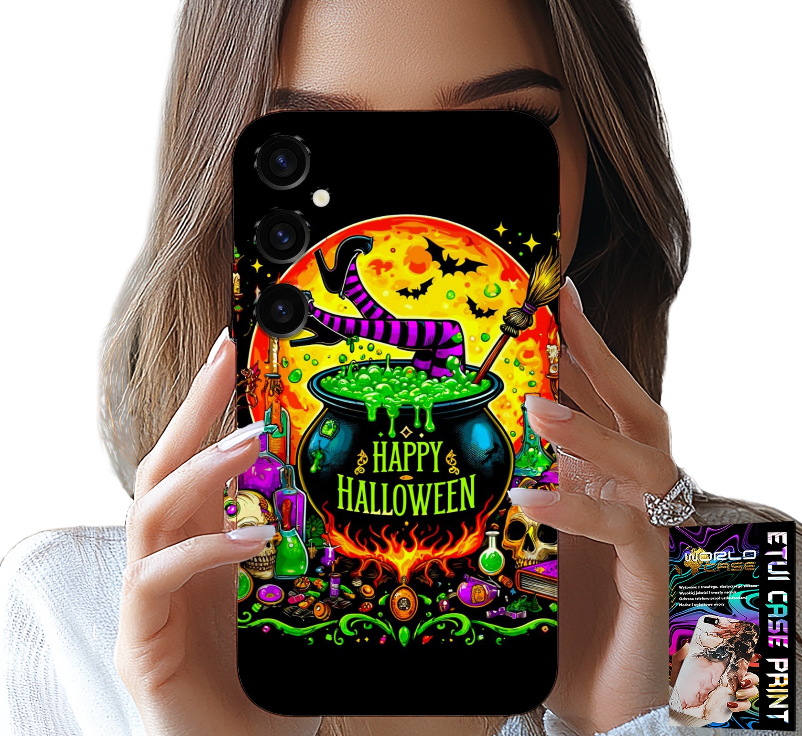 ETUI DO SAMSUNG GALAXY S24 - WIEDŹMA KOCIOŁEK RÓŻDŻKA HALLOWEEN SZKŁO