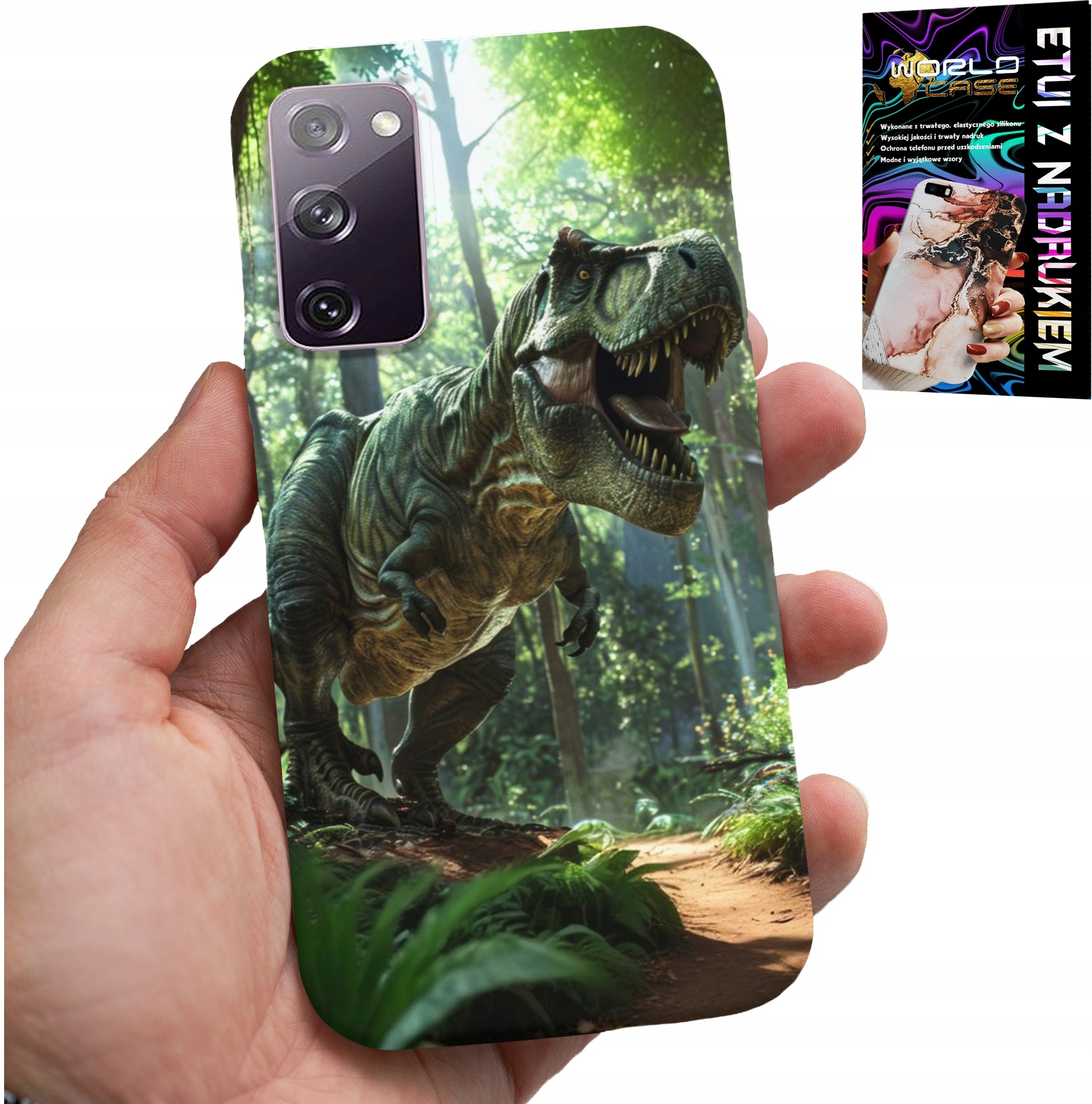 ETUI DO SAMSUNG GALAXY S20 FE - DINO DINOZAUR TYRANOZAUR CASE + SZKŁO