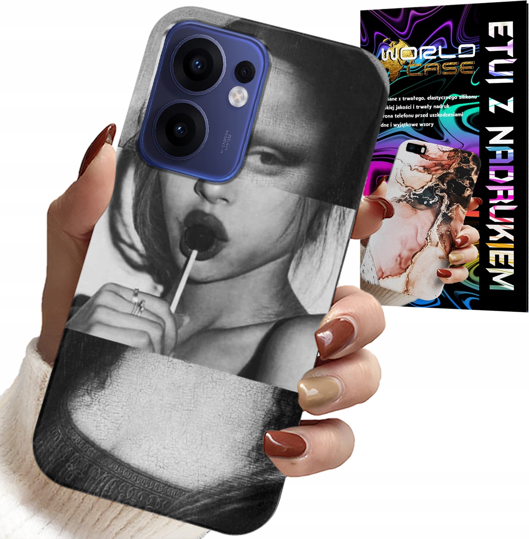 ETUI DO OPPO FIND X5 LITE - MONA LISA Z LIZAKIEM MODNE WZORY CASE