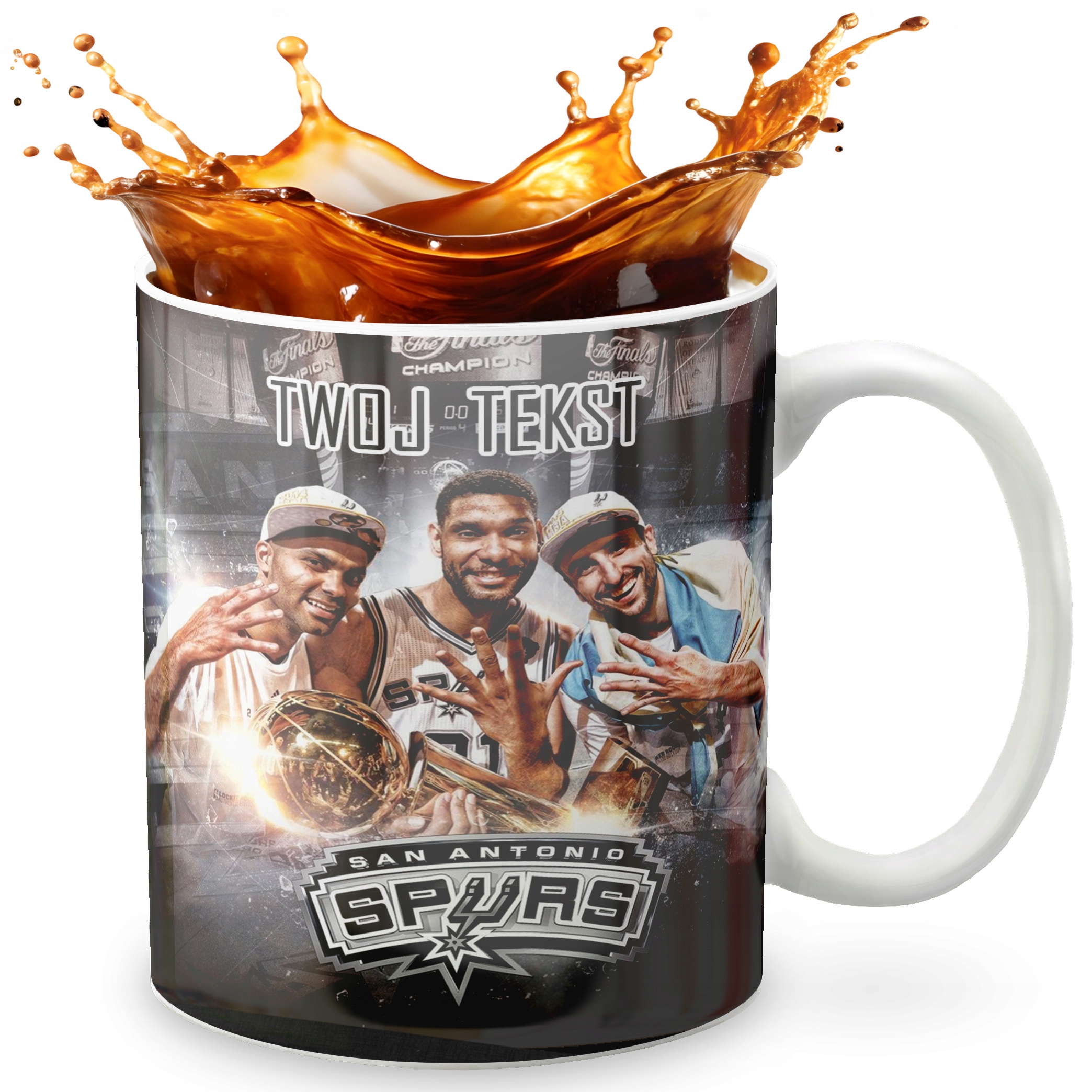 KUBEK 330ml GRAFIKA PREZENT ŚWIĘTA WZÓR - KOSZYKÓWKA SPORT + IMIĘ