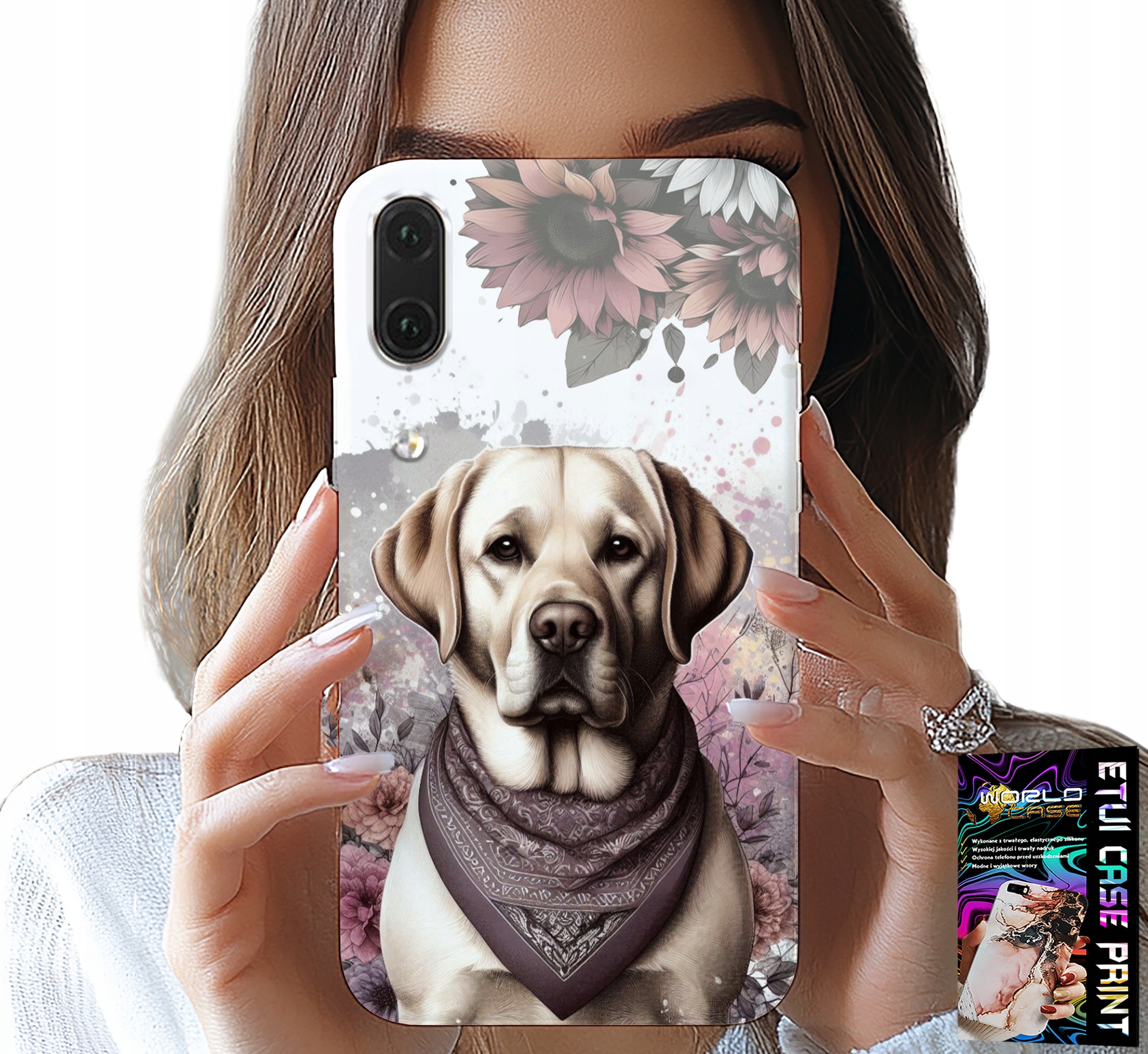 ETUI DO HUAWEI P20 - PIESEK PIESKI HUSKY PSIE WZORY + SZKŁO