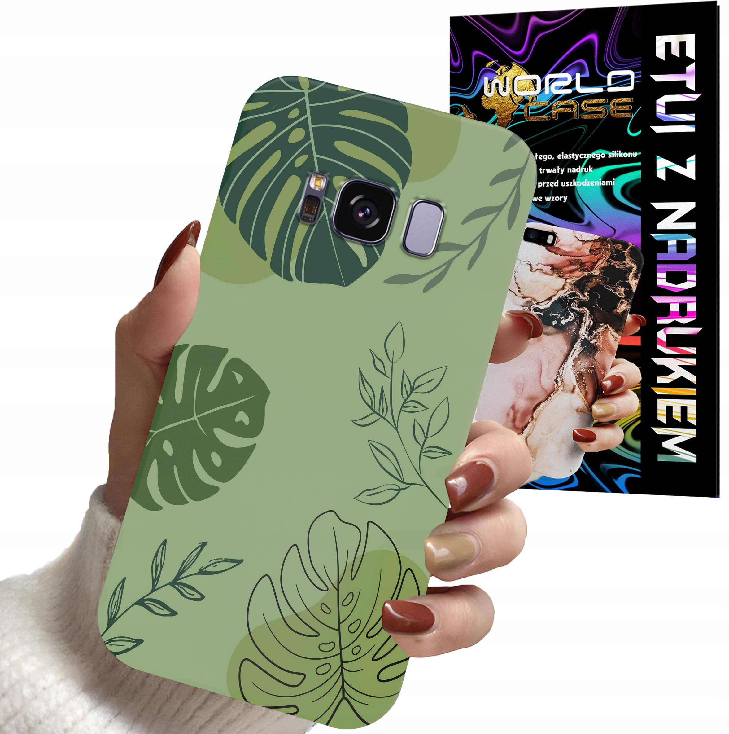 ETUI CASE DO SAMSUNG S8 - LIŚCIE WZORY DLA KOBIET KWIATY RÓŻE