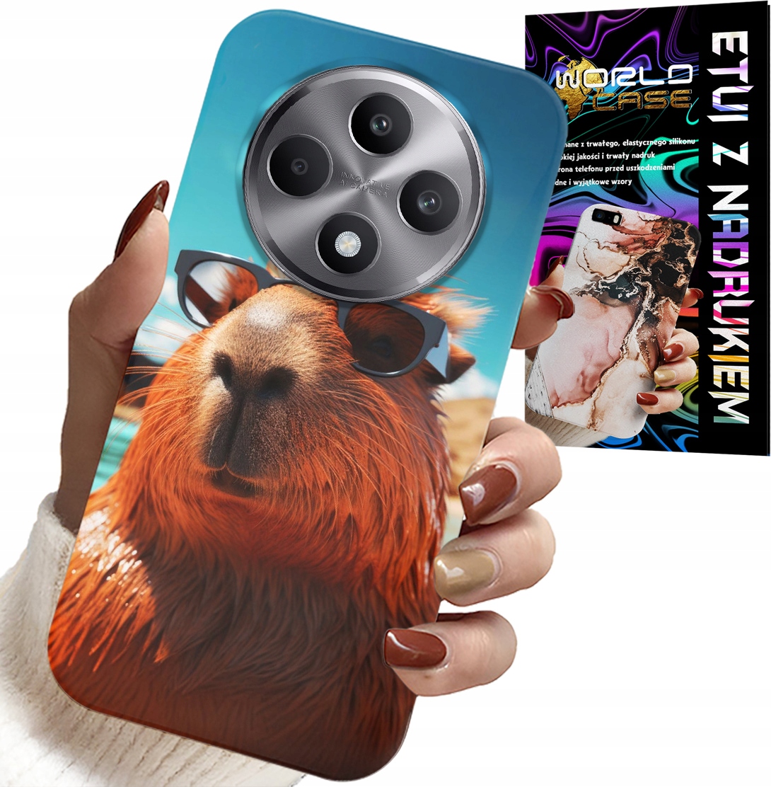 ETUI DO OPPO RENO12 F / 12FS 5G - SŁODKA KAPIBARA, CAPIBARA CASE + SZKŁO