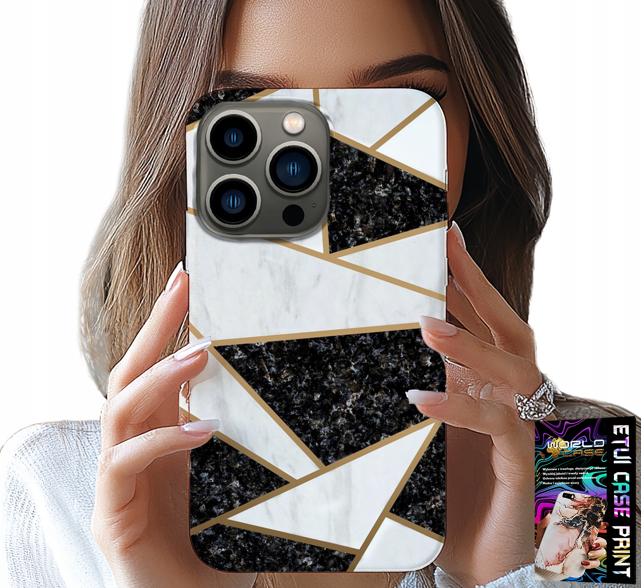 ETUI DO IPHONE 15 PRO - ELEGANCKIE MODNE WZORY CASE + SZKŁO