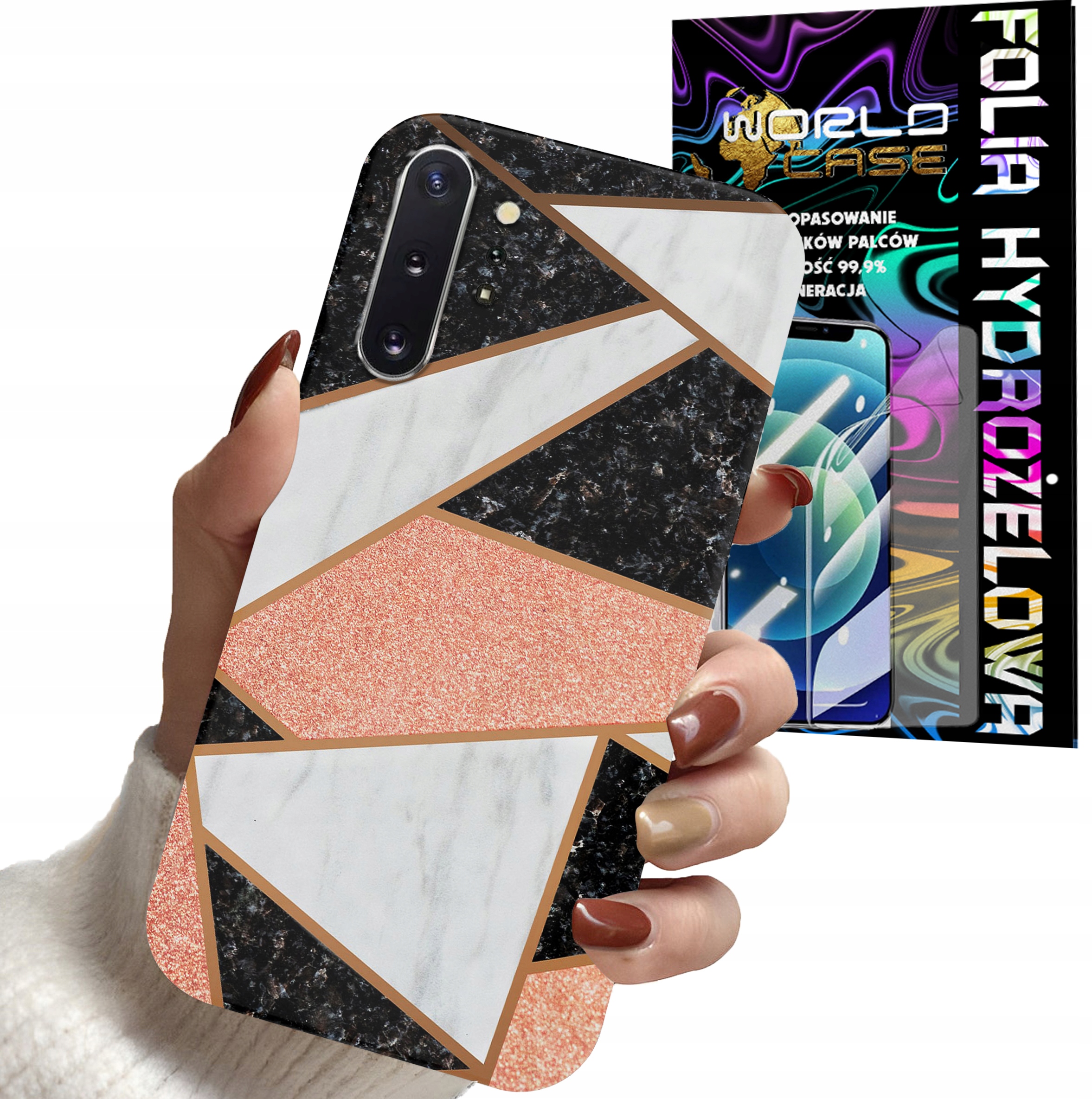 ETUI CASE DO SAMSUNG NOTE 10 PLUS . A81 - GEOMETRYCZNE WZORY KOBIET + FOLIA