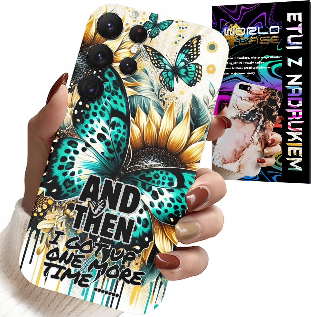 ETUI DO SAMSUNG GALAXY S22 Ultra - AND THEN I GOT UP, KOBIECE WZORY + FOLIA