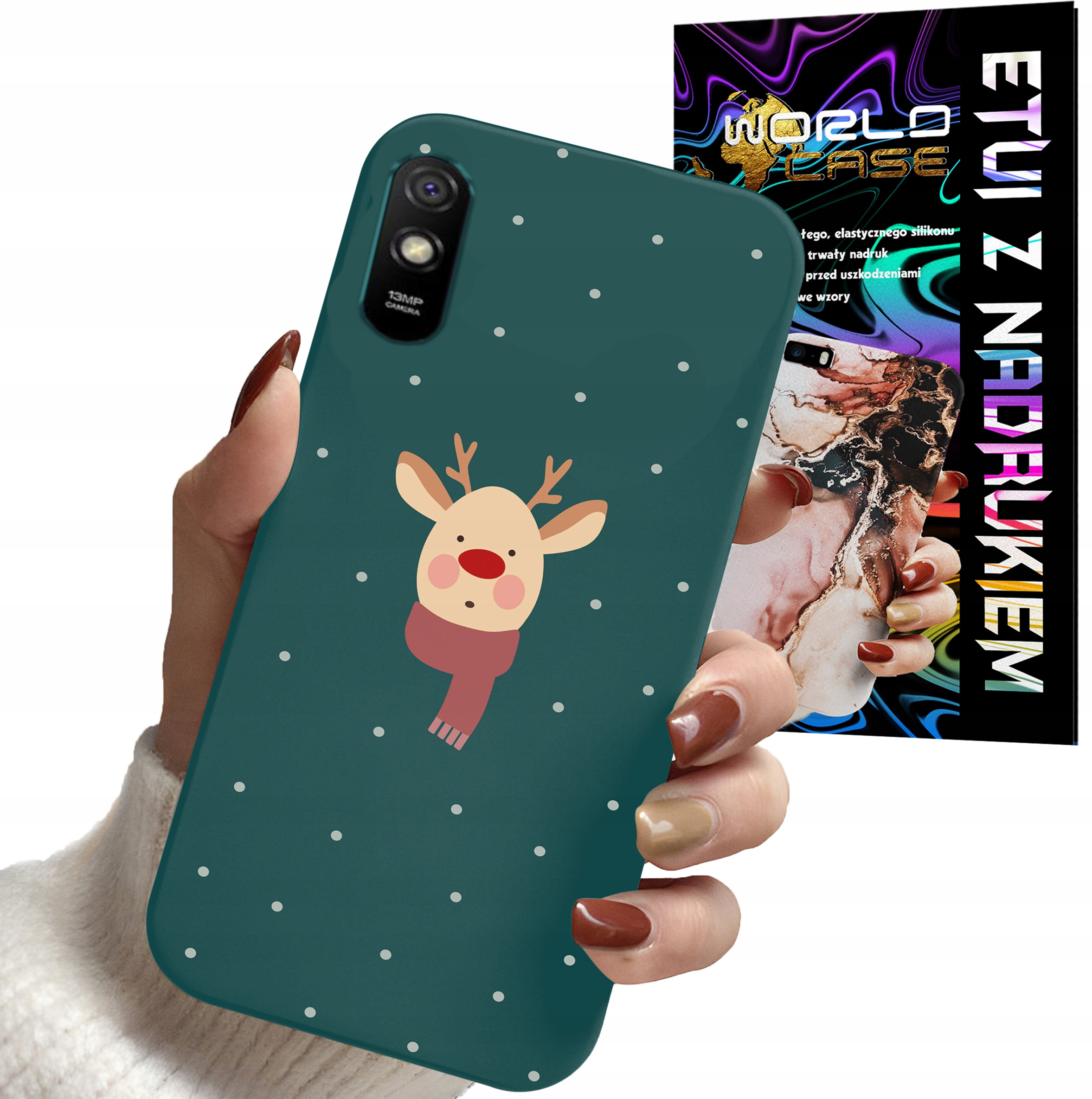 ETUI CASE DO XIAOMI REDMI 9A - ŚWIĄTECZNE WZORY RENIFER MIKOŁAJ PREZENT