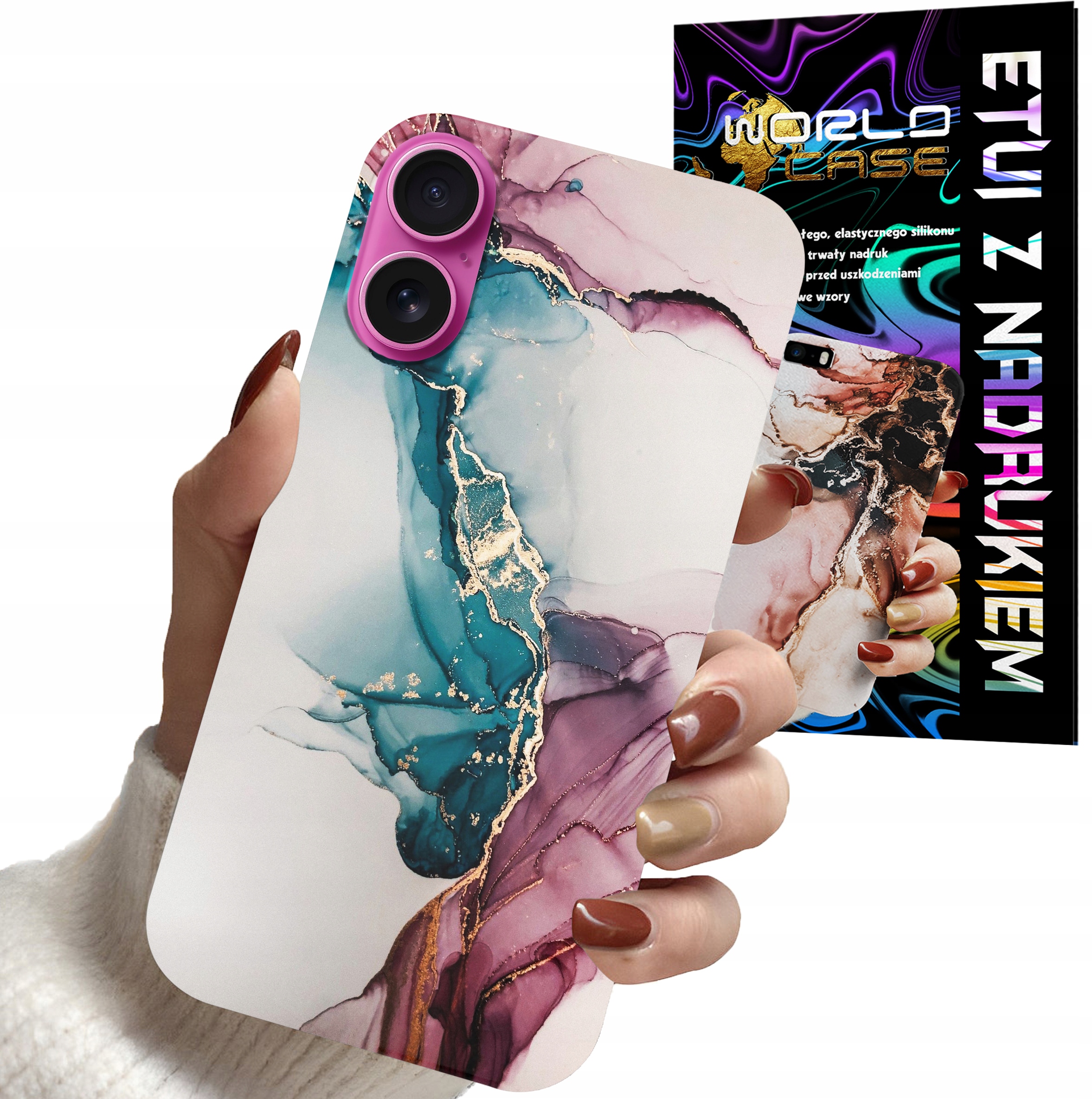 ETUI CASE DO IPHONE 16 PLUS - MARMUR WZORY DLA KOBIET PLECKI OBUDOWA