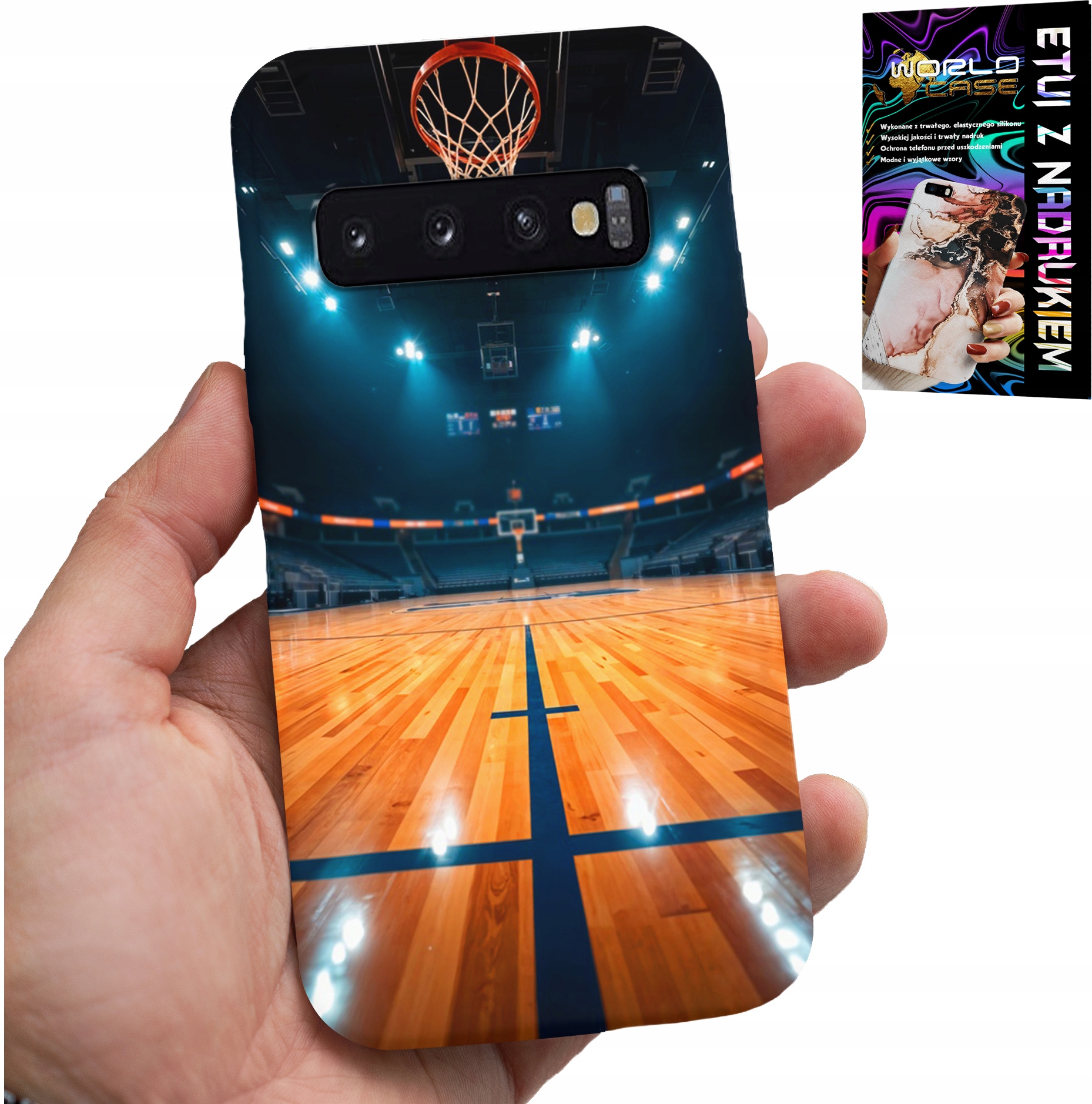 ETUI DO SAMSUNG GALAXY S10 PLUS - KOSZYKÓWKA NBA BOISKO, KOSZ FAN WZORY