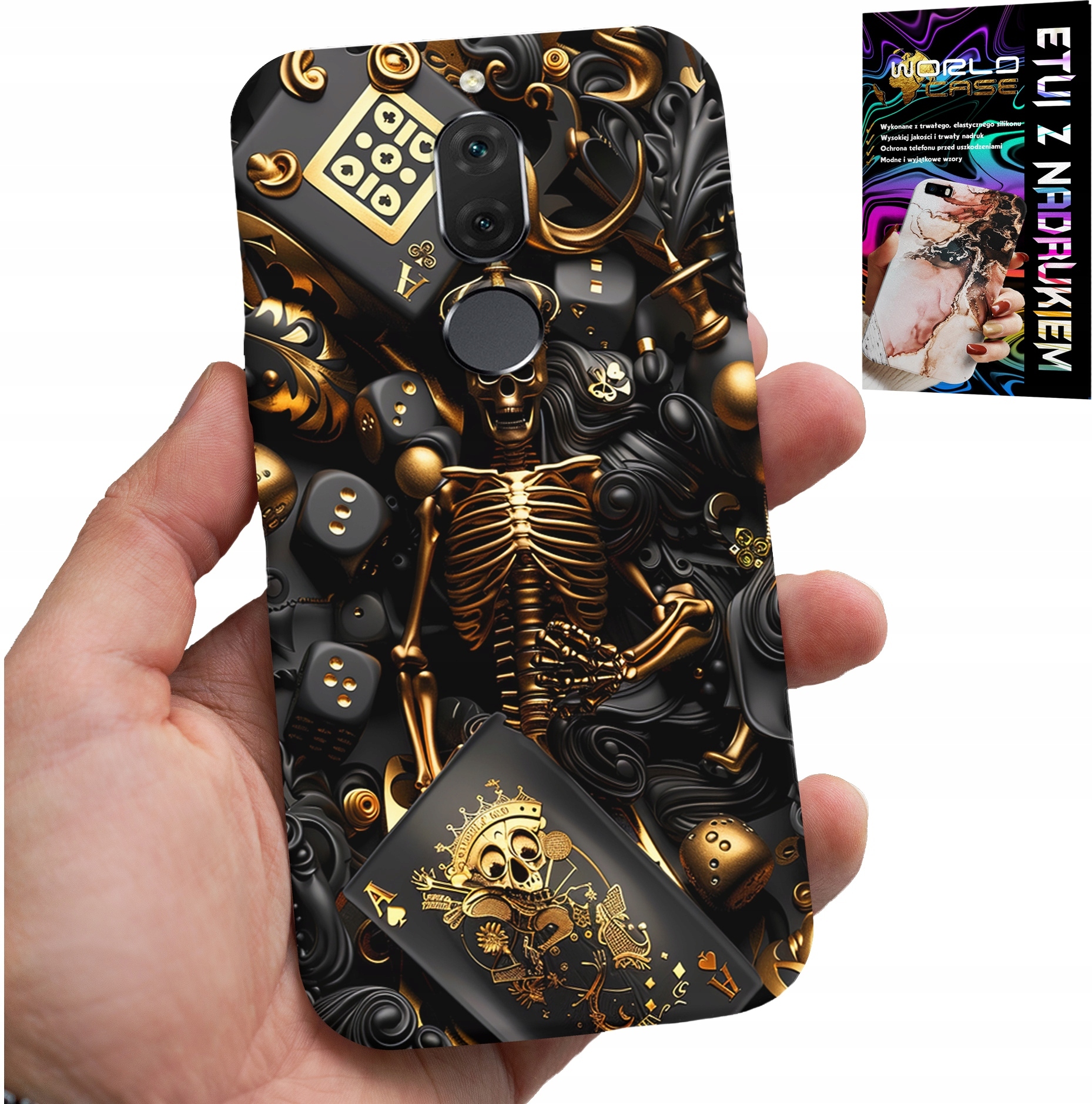 ETUI DO HUAWEI MATE 10 LITE - KRÓL POKER KOŚCI AS WZORY DLA MEN +SZKŁO