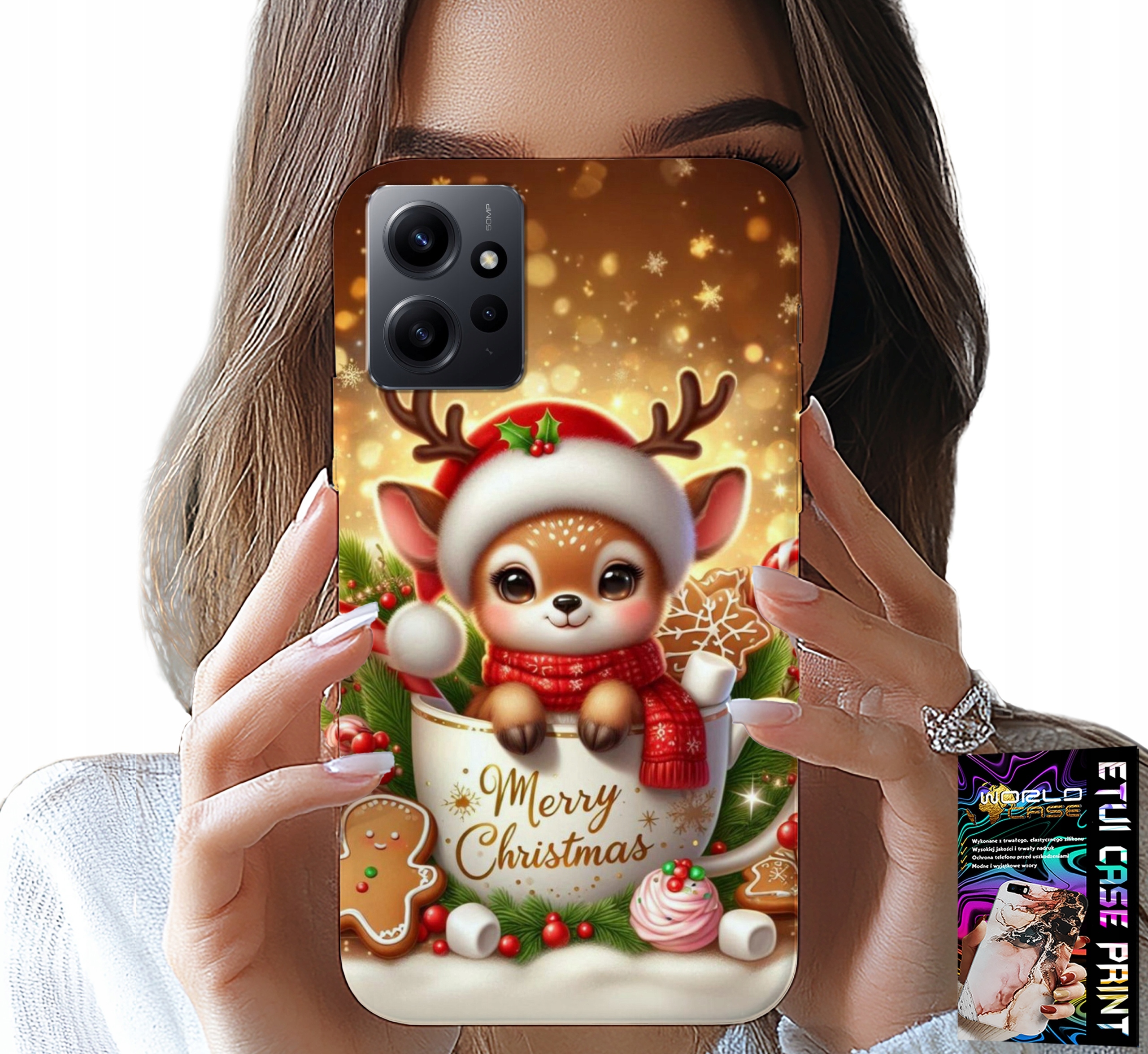 ETUI DO XIAOMI NOTE 12 4G - RENIFEREK SŁODKI RENIFER ŚWIĄTECZNE WZÓR