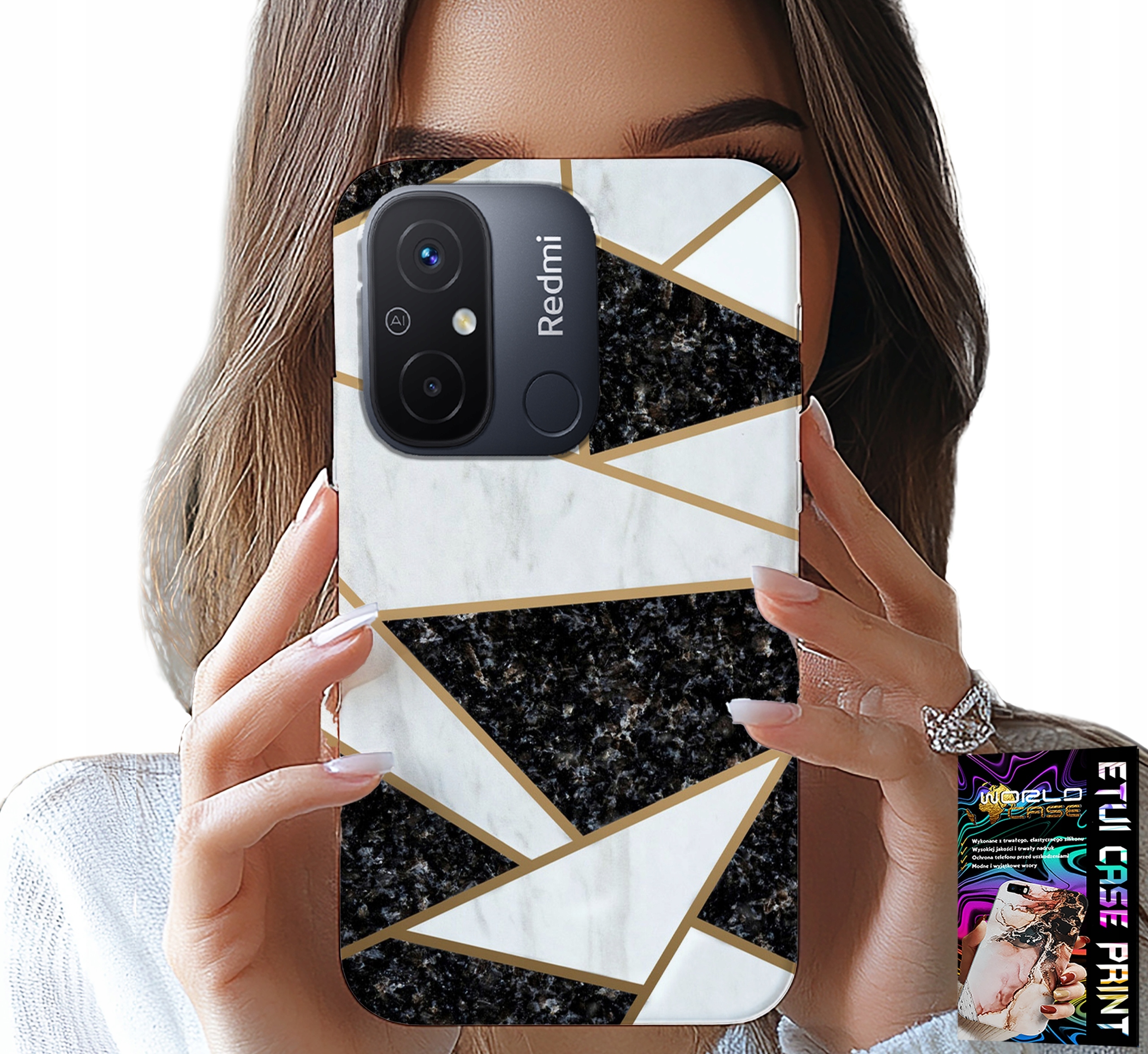 ETUI DO XIAOMI REDMI 12C - ELEGANCKIE MODNE WZORY CASE + SZKŁO