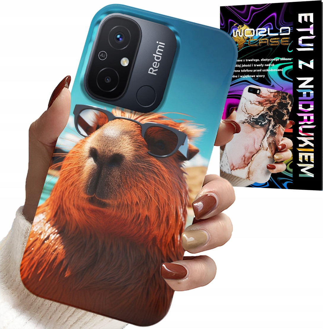 ETUI DO XIAOMI REDMI 12C - SŁODKA KAPIBARA, CAPIBARA CASE + SZKŁO