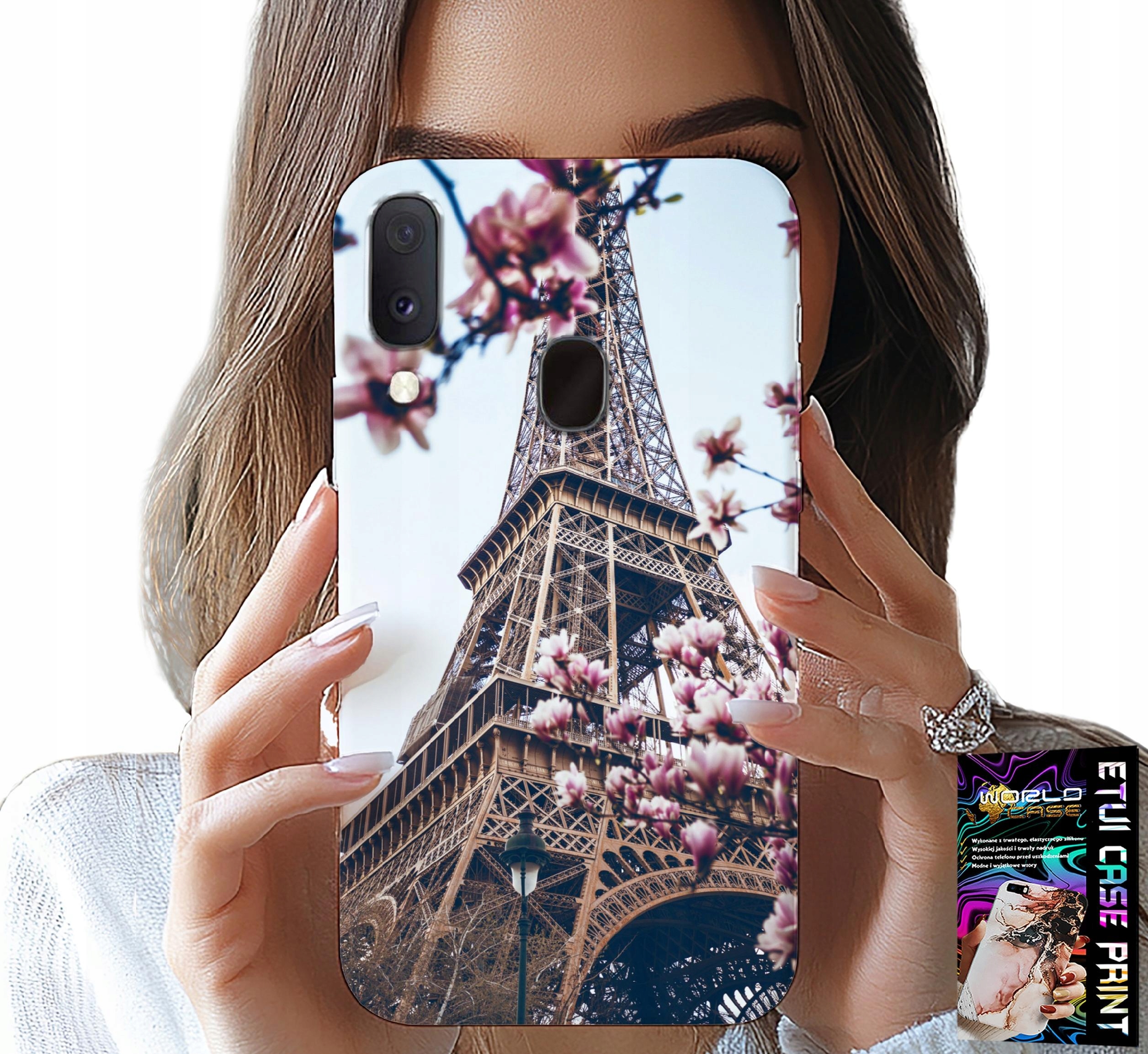 ETUI DO SAMSUNG GALAXY A20E - PARYŻ WIEŻA EIFFLA PIĘKNE MIEJSCA PLECKI
