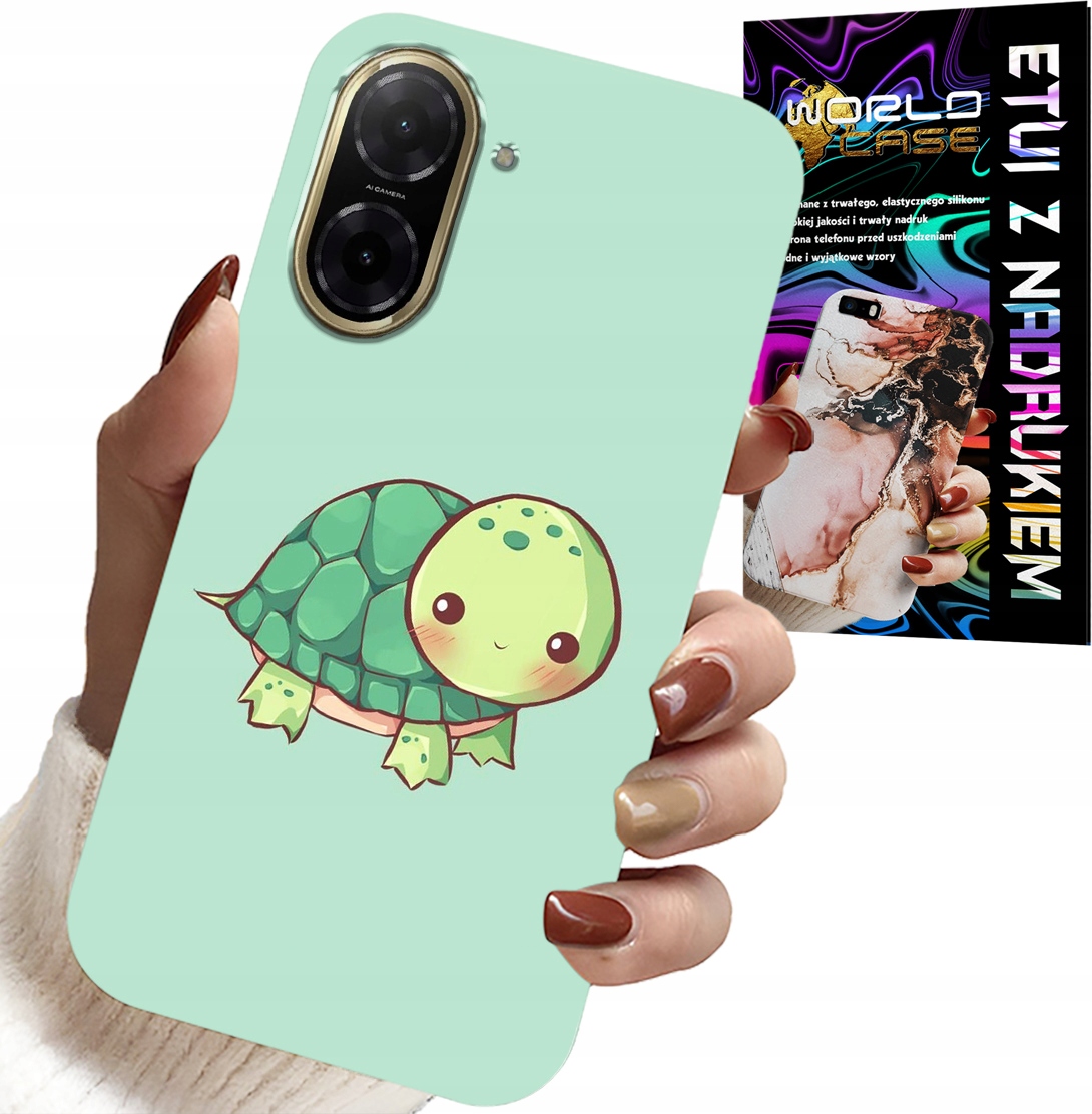 ETUI DO XIAOMI POCO X7 PRO 5G - SŁODKIE ŻÓŁWKI WZORY DLA DZIECI + SZKŁO