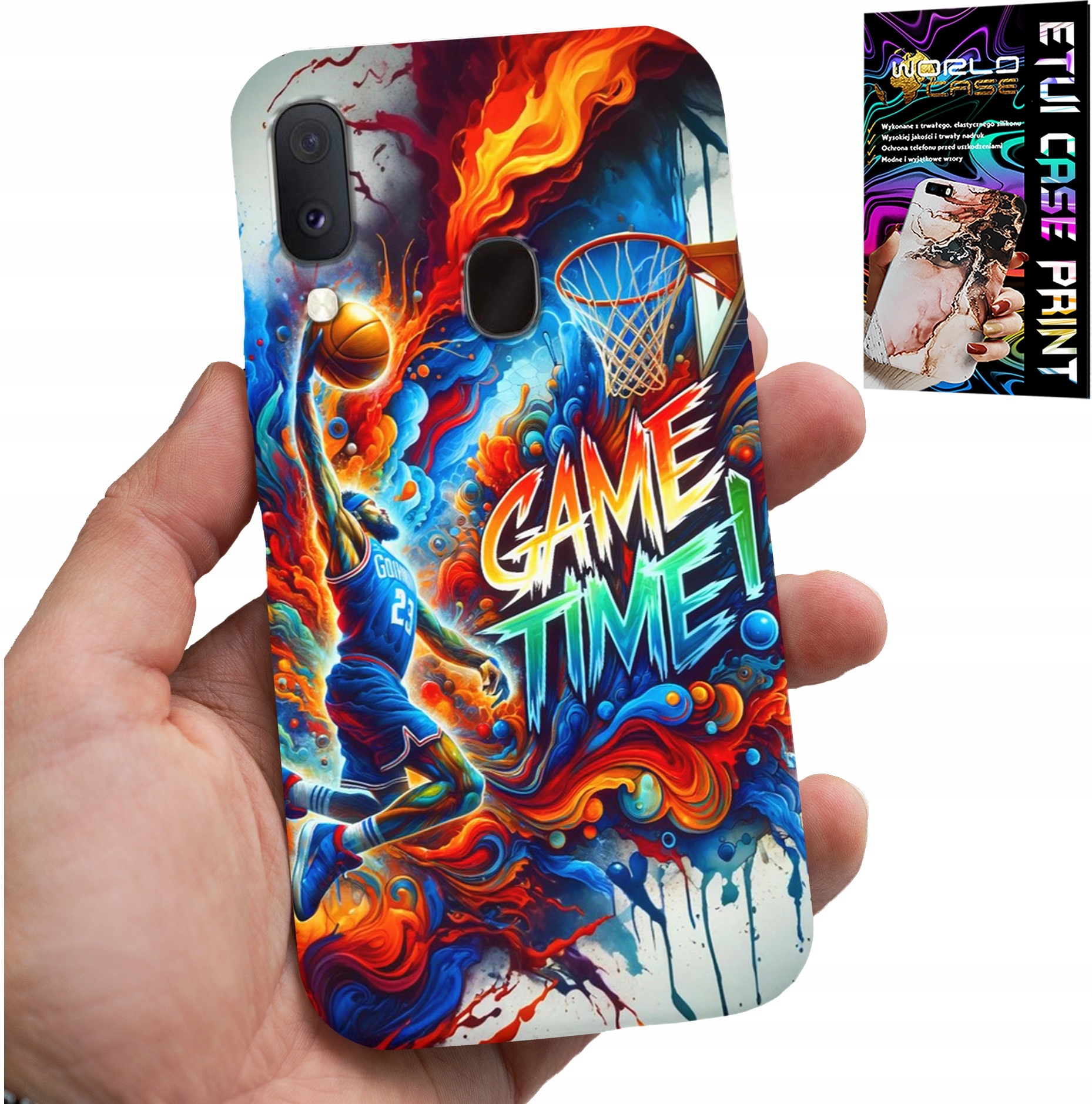 ETUI DO SAMSUNG GALAXY A40 - KOSZYKÓWKA NBA GAME TIME, CASE + SZKŁO