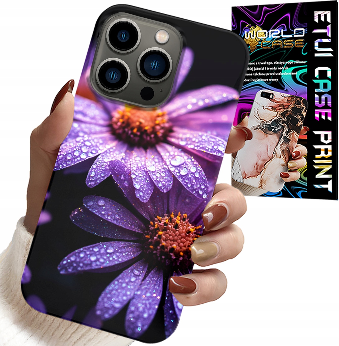 ETUI DO IPHONE 15 PRO - RÓŻOWA STOKROTKA KWIATY POKROWIEC CASE