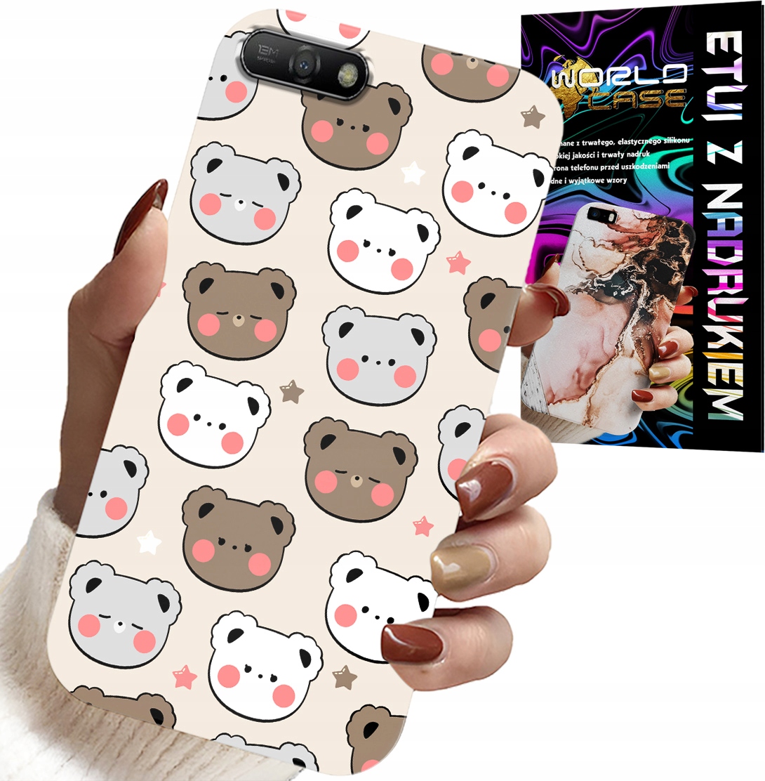 ETUI DO HUAWEI Y6 2018 - MIŚ MISIE WZORY DLA NAJMŁODSZYCH + SZKŁO
