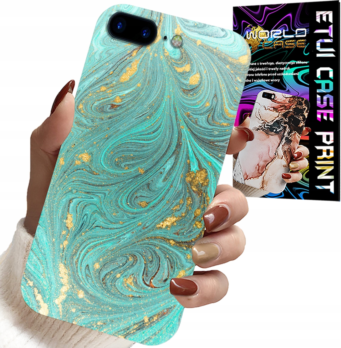 ETUI DO IPHONE ( 7 PLUS ) - MARMURKOWE WZORY + SZKŁO HARTOWANE