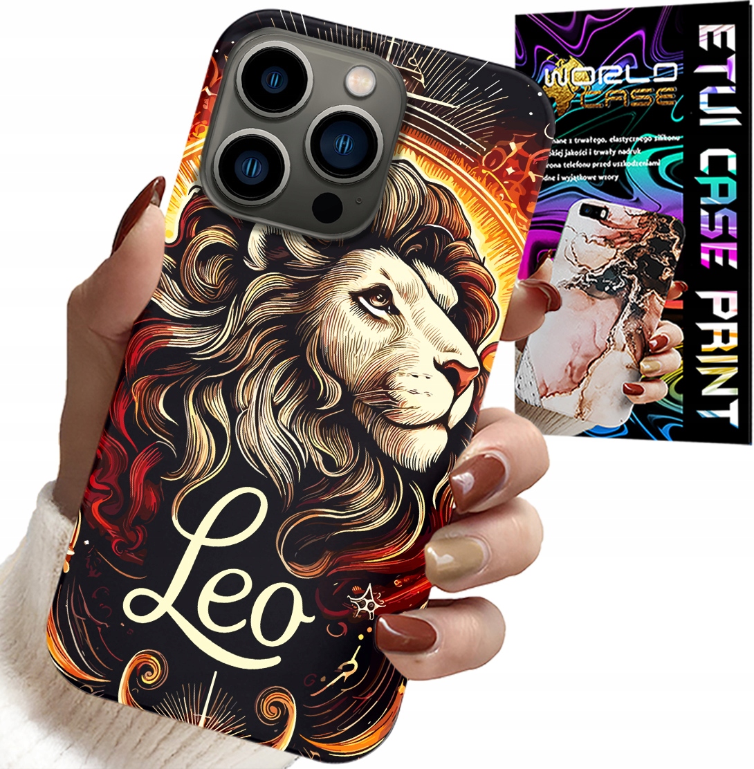 ETUI DO IPHONE 14 PRO MAX - LEW, ZNAK ZODIAKU ASTRONOMIA, CASE + SZKŁO