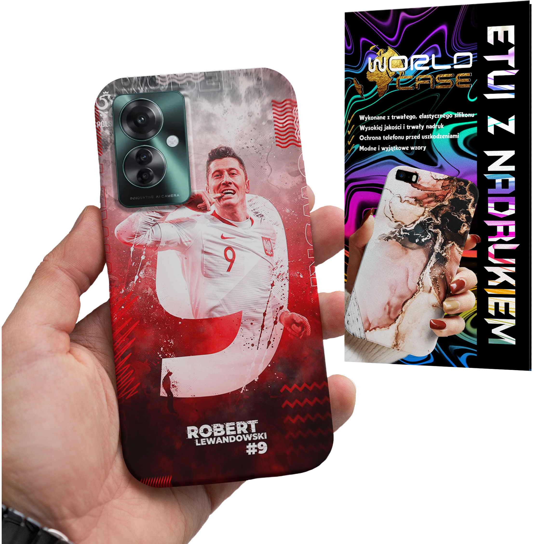ETUI CASE DO OPPO RENO 11 F 5G - FC BARCELONA LEWANDOWSKI PIŁKARSKIE WZORY