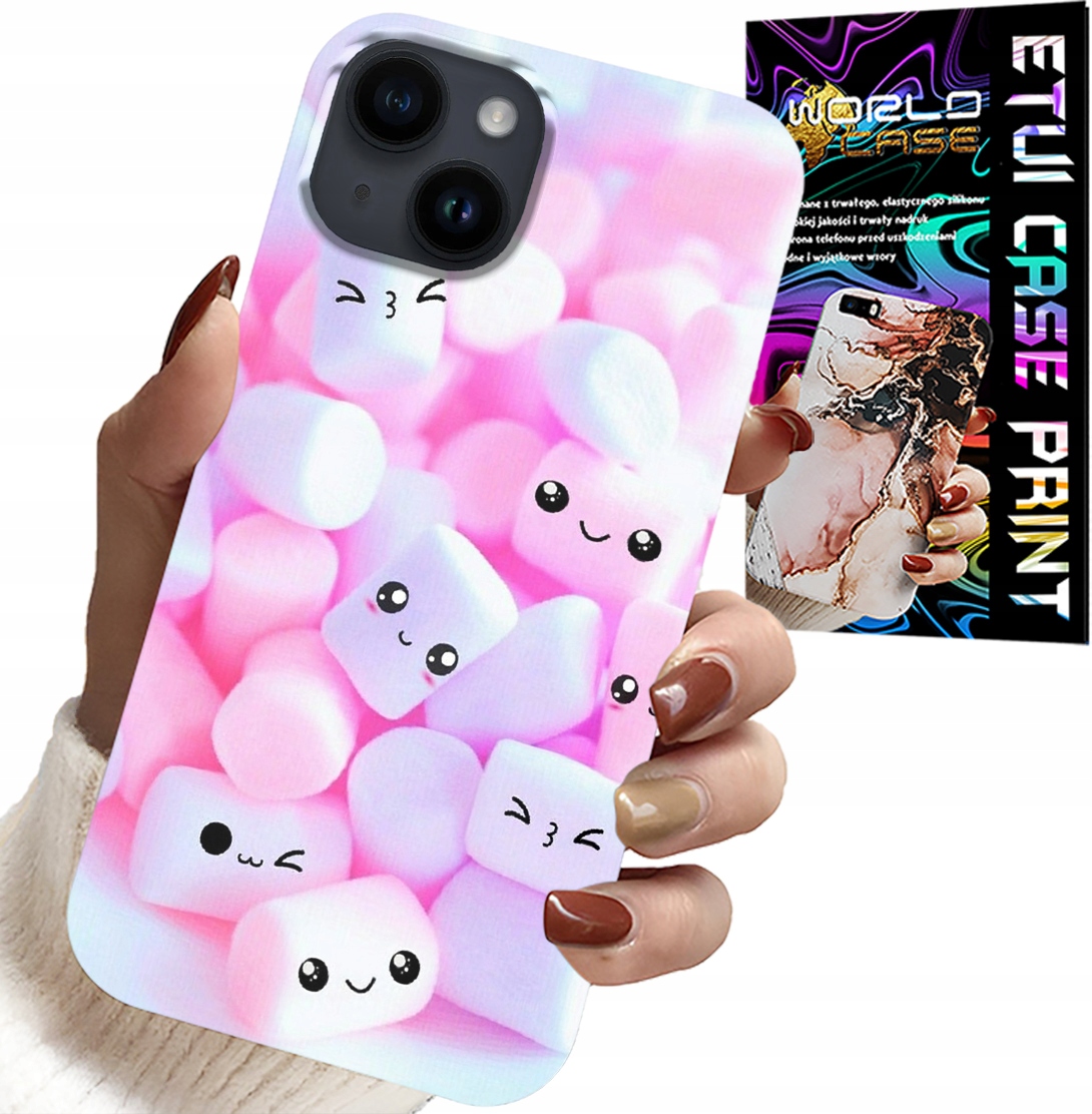 ETUI DO IPHONE 14 - WZÓR W SŁODKIE PIANKI, OBUDOWA, PLECKI