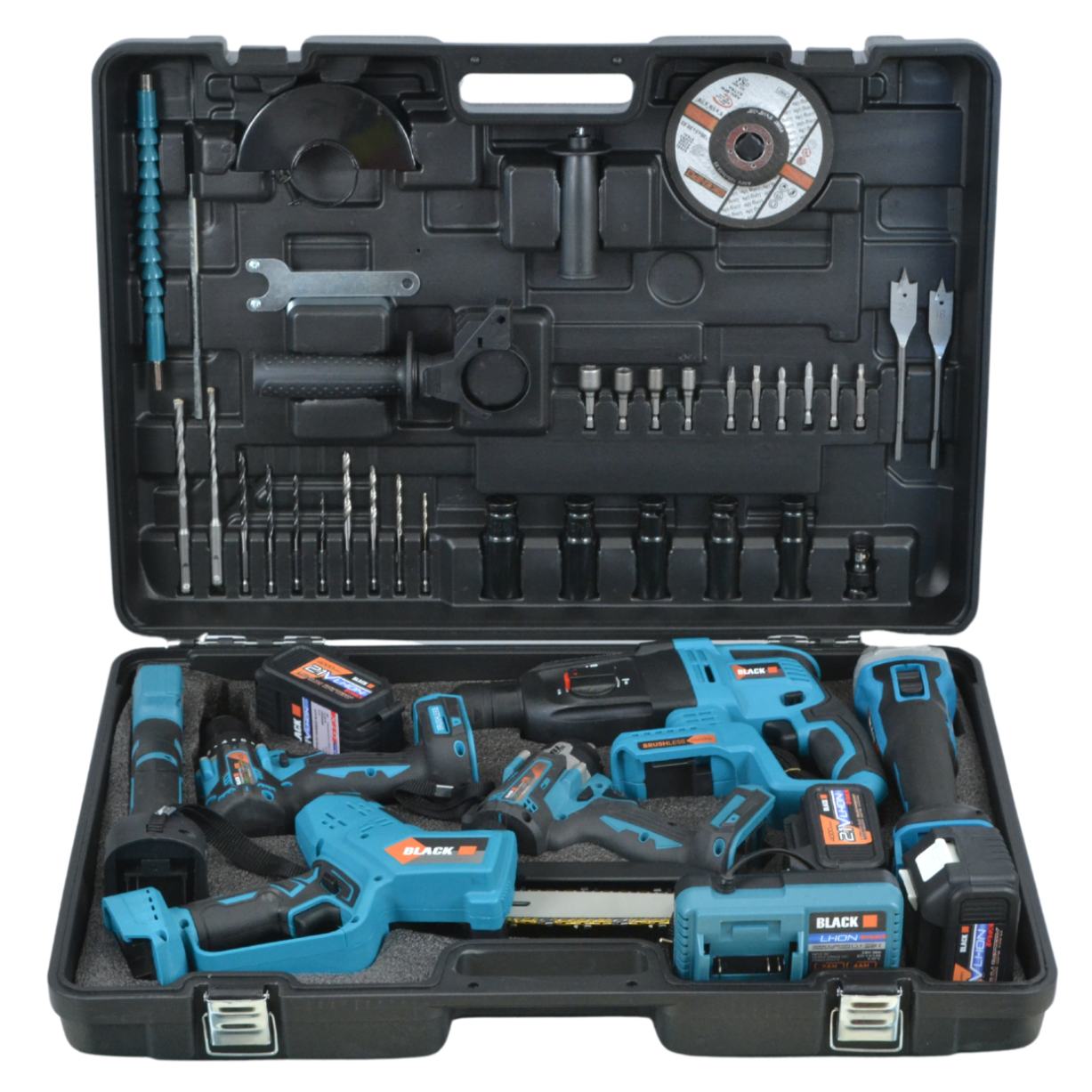 ZESTAW NARZĘDZI AKU 21V 6w1 MŁOT KLUCZ SZLIFIERKA WKRĘTARKA PIŁA