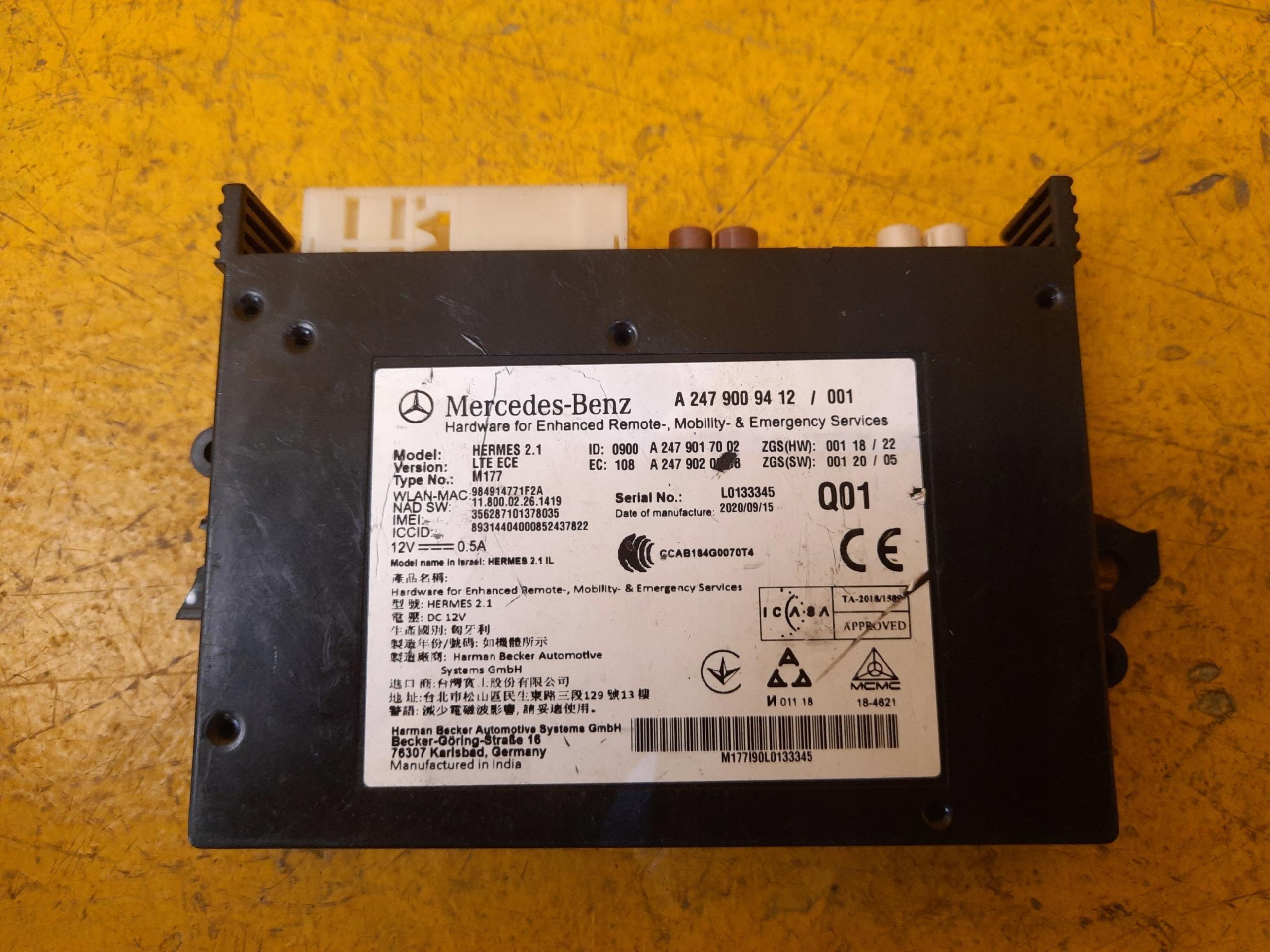 MERCEDES W247 W177 Steuergerät Control unit Module A2479009412 Original Teil OE