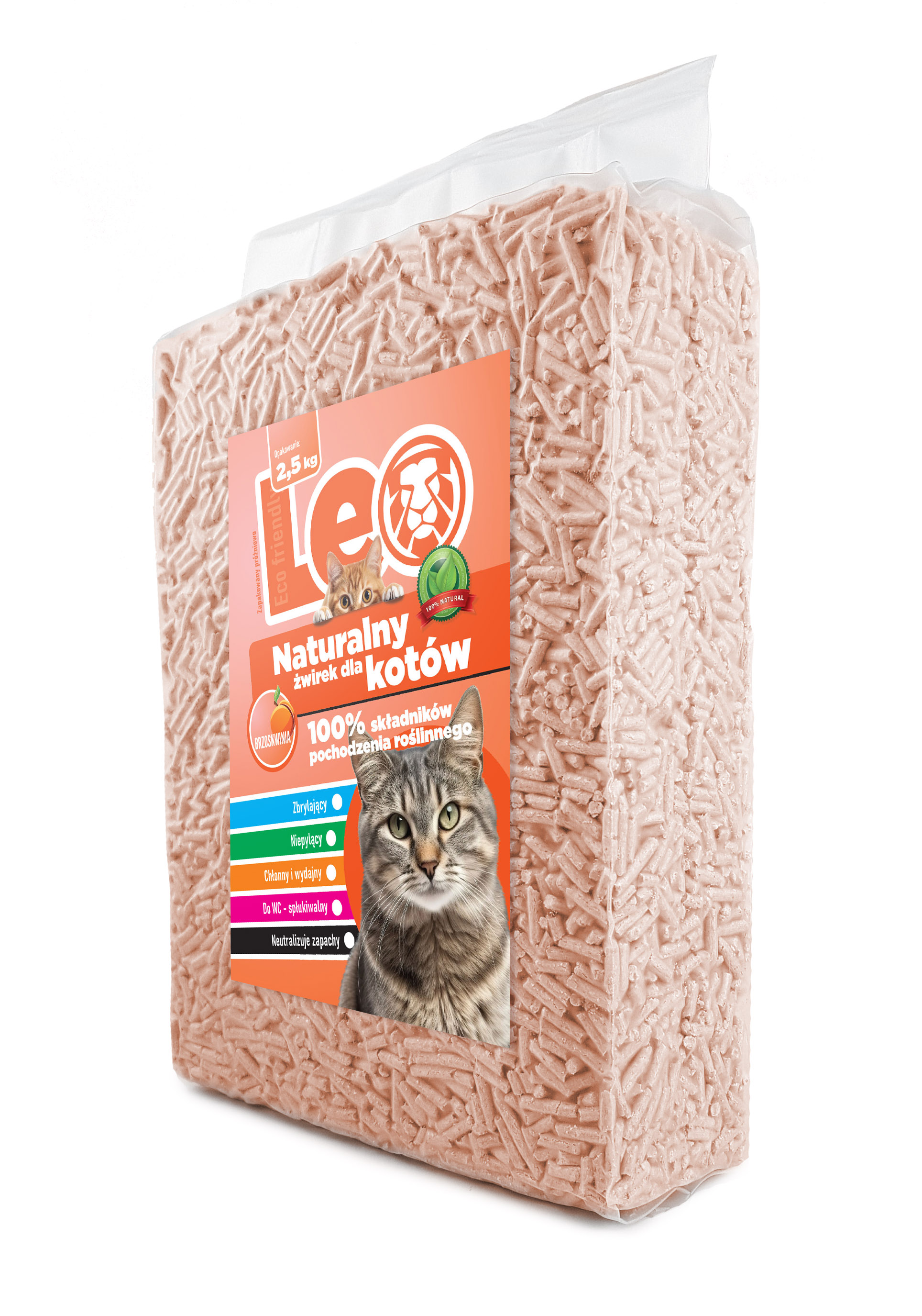 Żwirek dla kota Leo - Brzoskwiniowy - Outlet