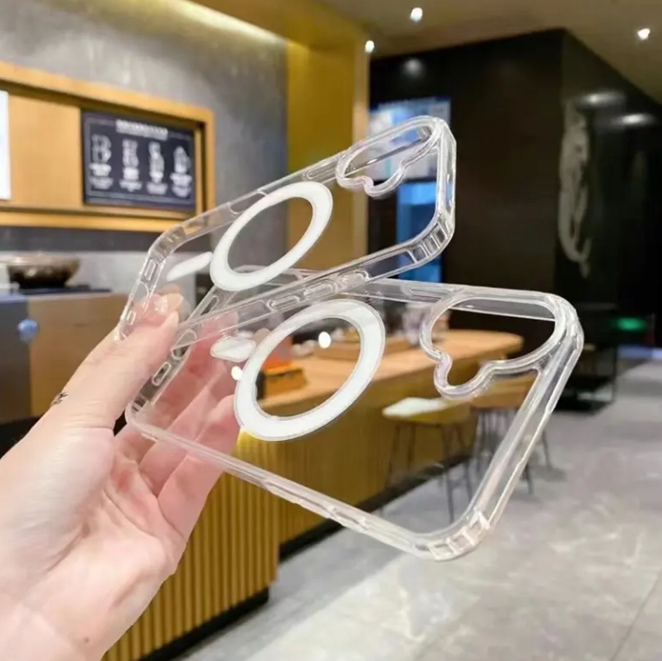 ZESTAW 3w1 ETUI MAGSAFE DO iPhone 16 CLEAR SHOCK CASE SZKŁO WYSPA - obrazek 3