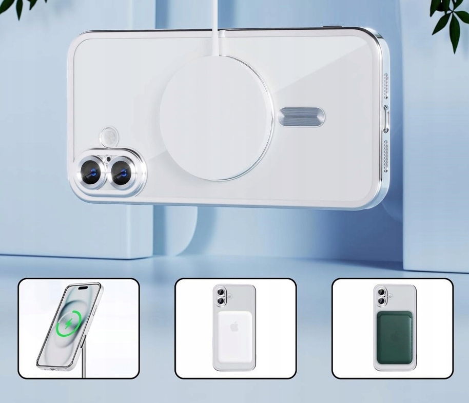 METALICZNE ETUI OBUDOWA MAGSAFE DO iPhone 16 CASE SREBRNY SILVER - obrazek 7