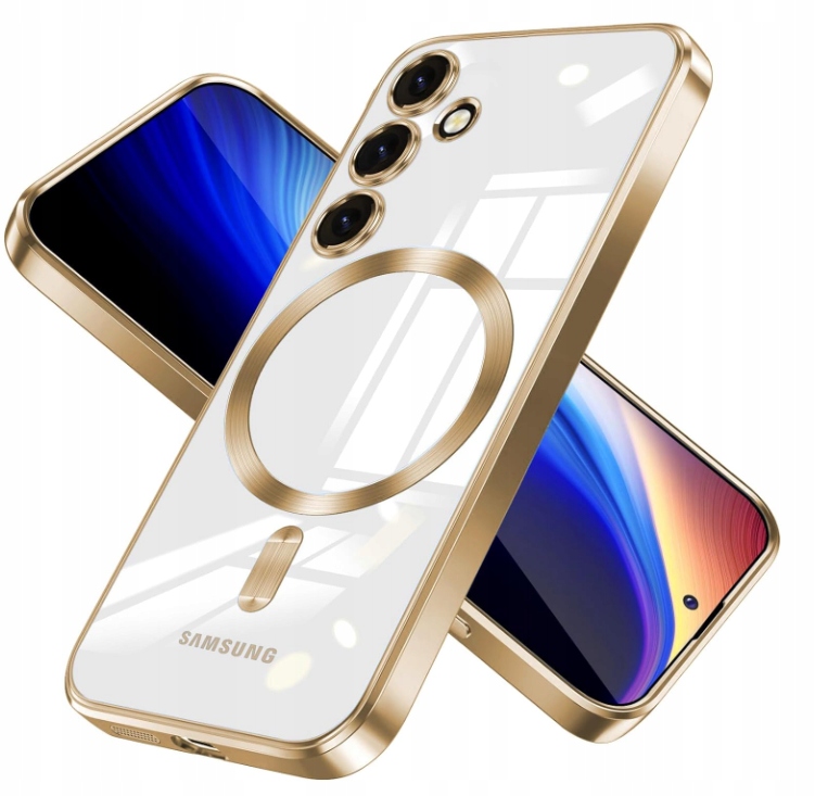 METALICZNE ETUI OBUDOWA MAGSAFE DO SAMSUNG S23 CASE GOLD ZŁOTE + POLIMER - obrazek 2