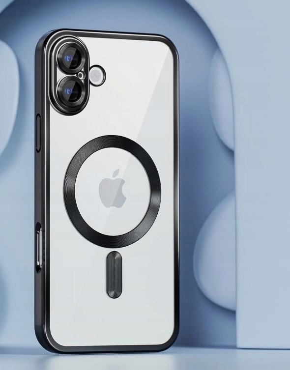 METALICZNE ETUI OBUDOWA MAGSAFE DO iPhone 16 CASE CZARNY BLACK - obrazek 2