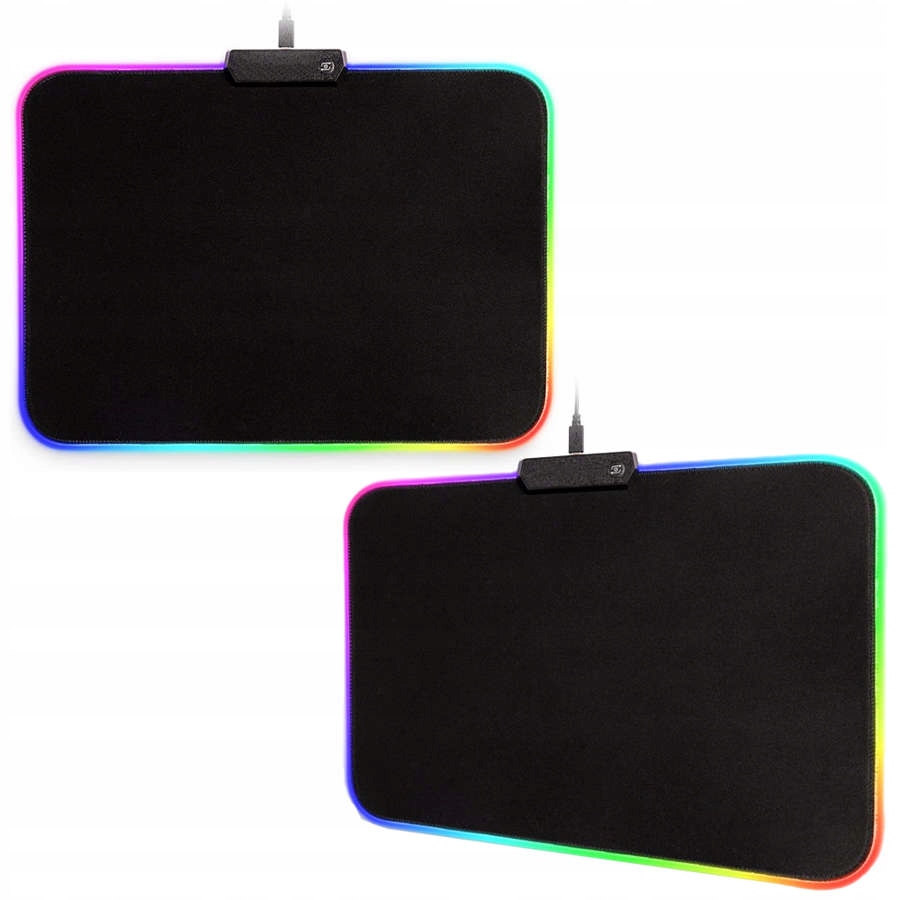PODKŁADKA POD MYSZ, KLAWIATURĘ, CZARNA + RGB XL 25X35 LED NA BIURKO