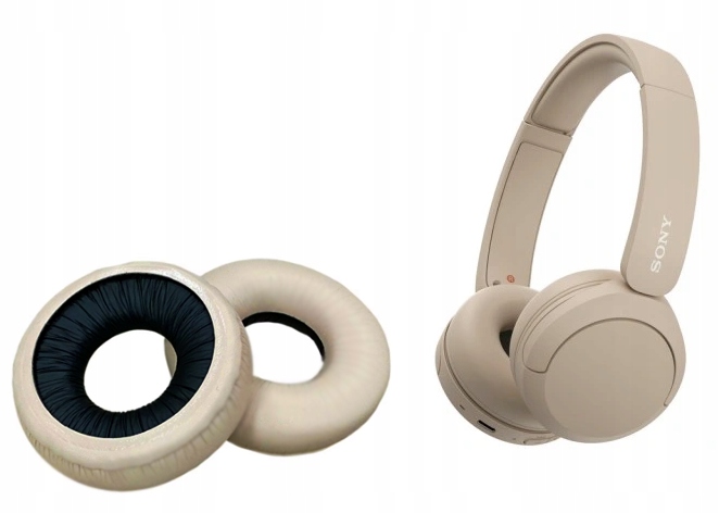 NAUSZNIKI GĄBKI PADY DO SŁUCHAWEK SONY WH-CH520 *JAKOŚĆ HQ* BEŻOWE - obrazek 2